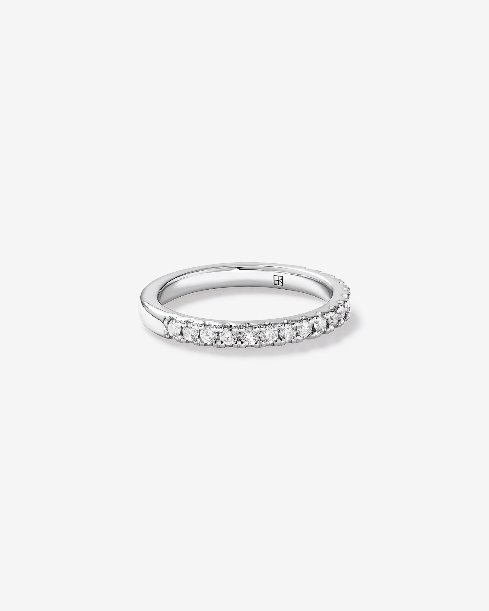 Carat TW Round Brilliant Claw-Set Wedding Band in 18kt White Gold