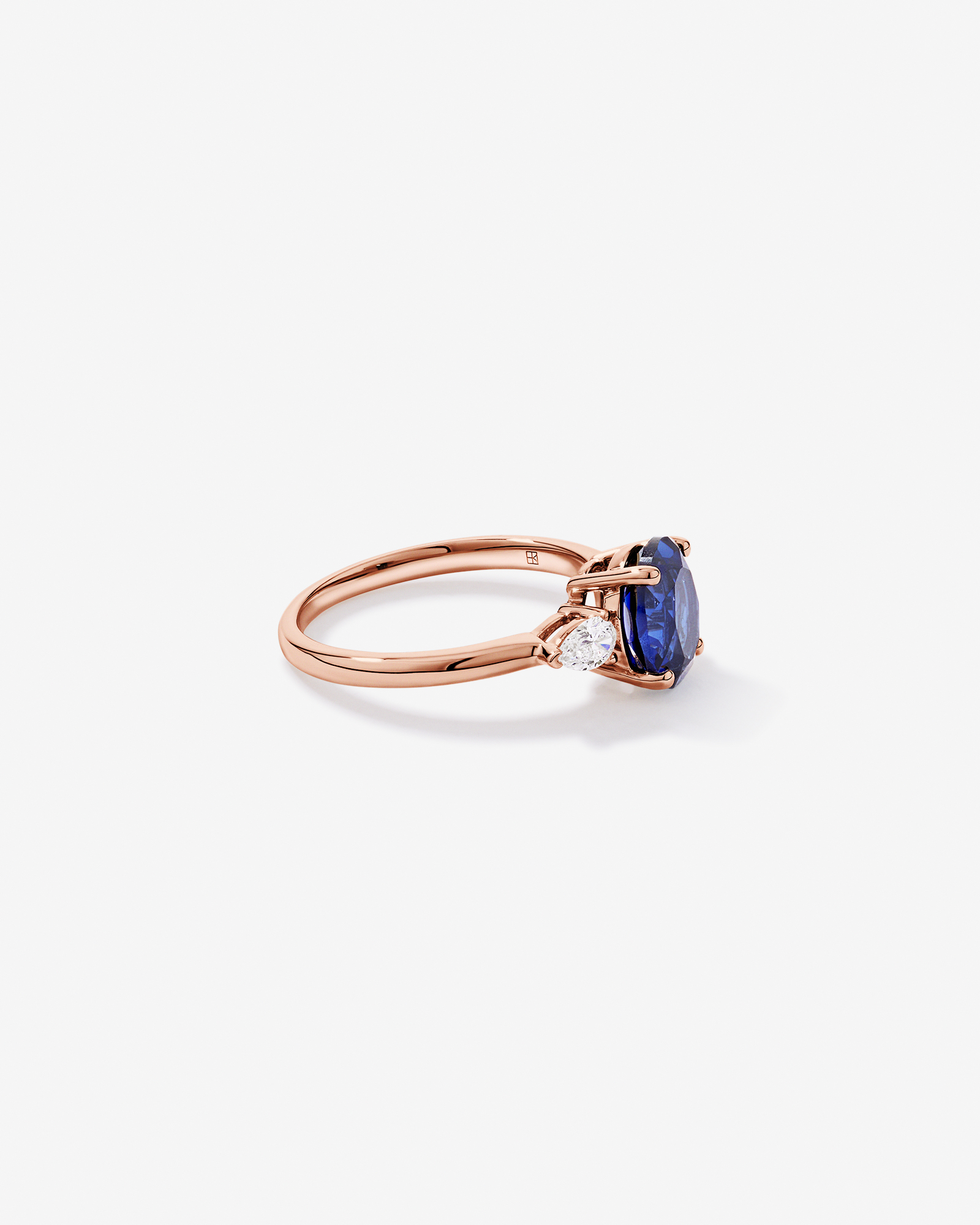 Created Sapphire and 0.27 Carat TW Laboratory-Grown Diamond Ring 10kt Rose Gold