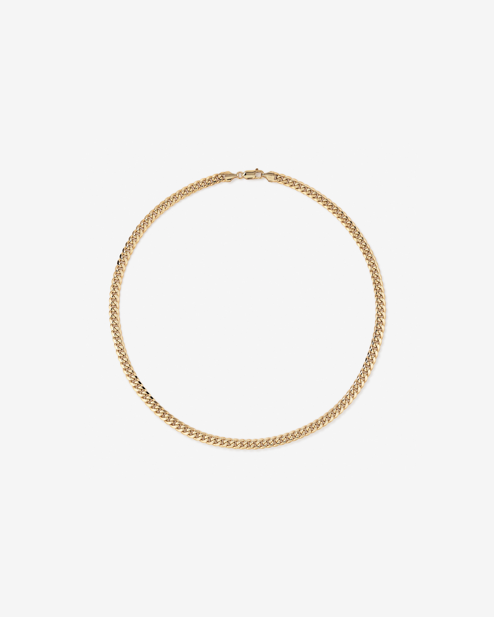 50cm (20") 6.15mm Width Semi Solid Miami Curb Chain in 10kt Yellow Gold