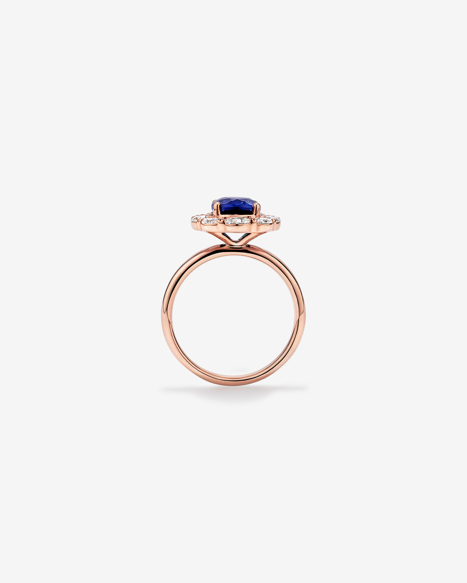 Created Sapphire & 0.97 Carat TW Laboratory-Grown Diamond Ring 10kt Rose Gold
