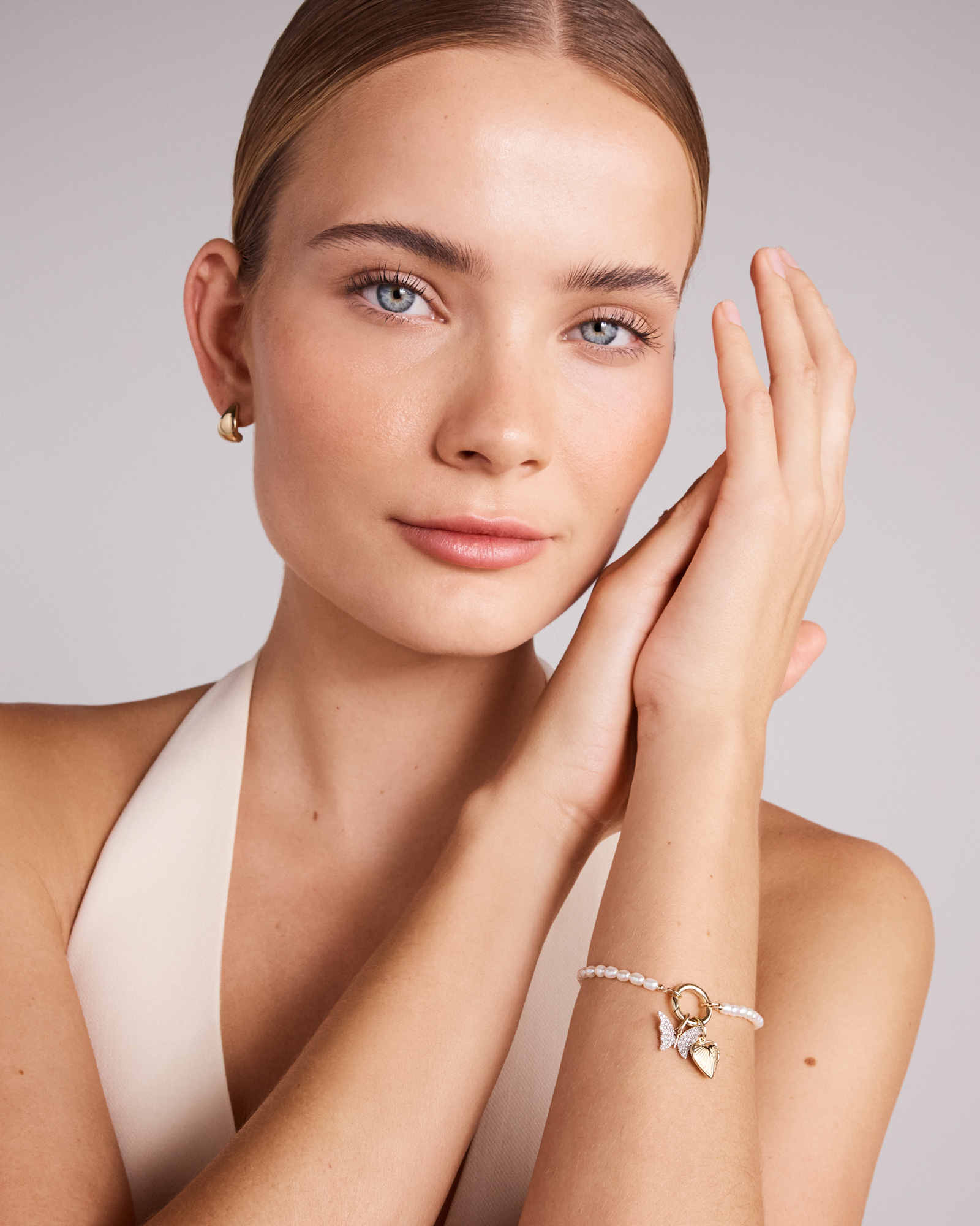 3-3.5mm Cultured Freshwater Pearl Open Chain Bracelet in 10kt Yellow Gold