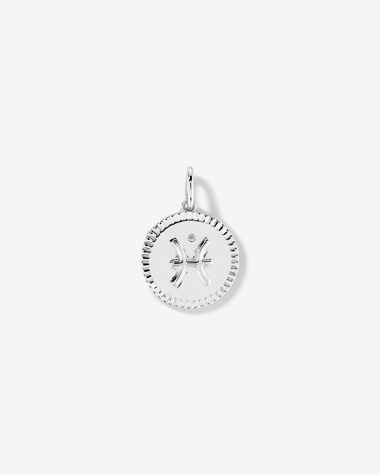 Diamond Accent Pisces Zodiac Pendant in Sterling Silver