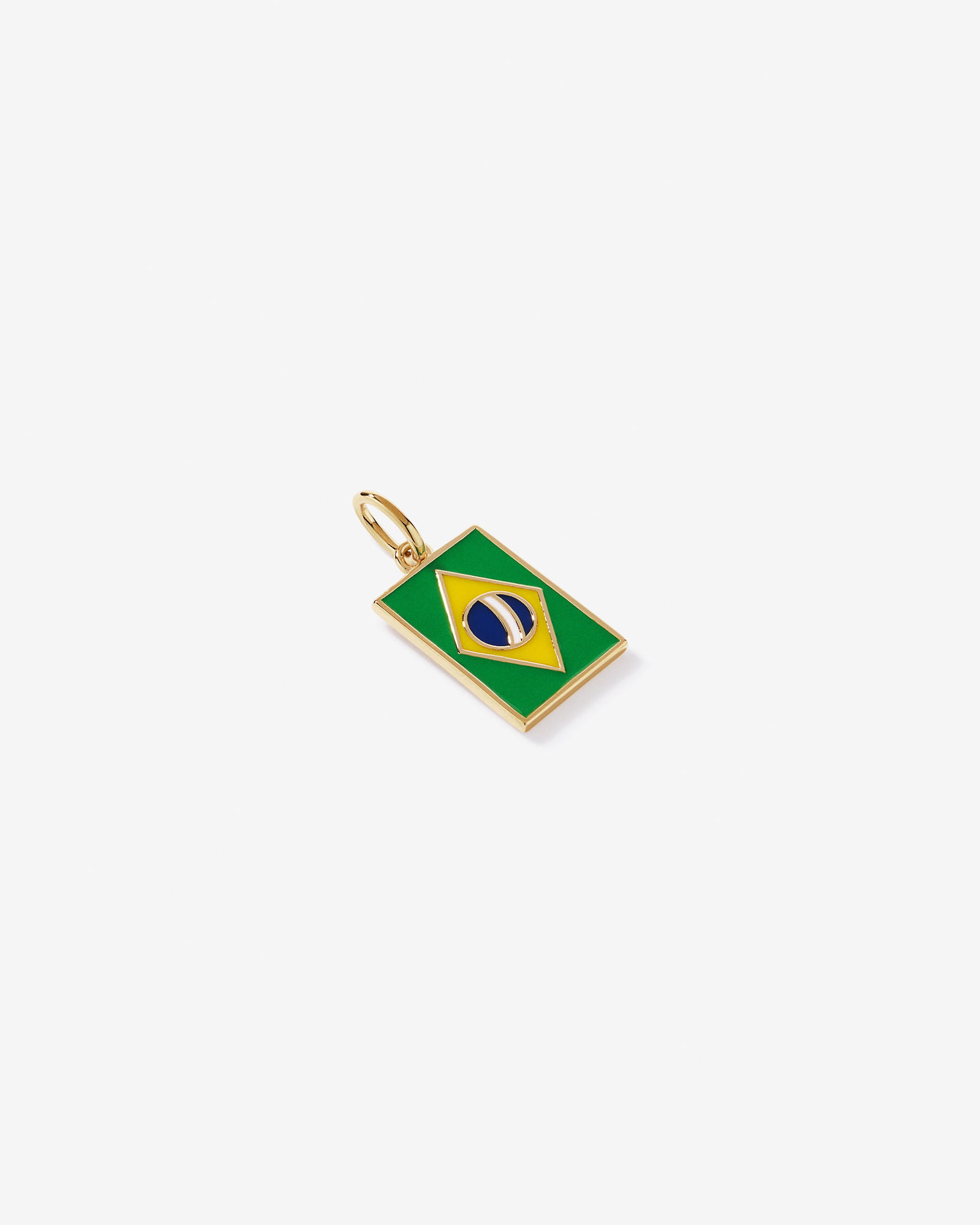 Brazil Flag Pendant in 18Kt Vermeil