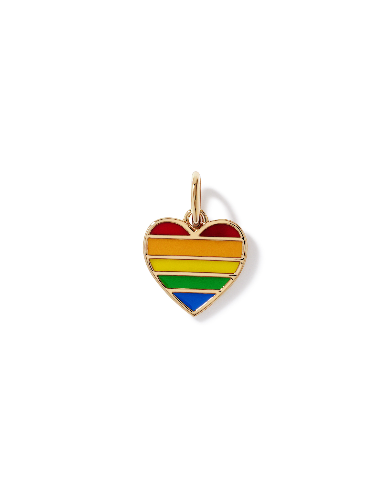Rainbow Heart Pendant in 18Kt Vermeil with Enamel