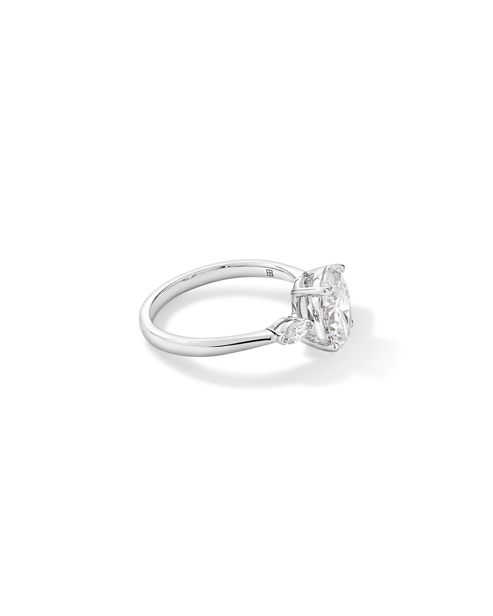 2.18 Carat TW Laboratory-Grown Diamond Oval and Marquise Three-Stone Ring 14kt Gold