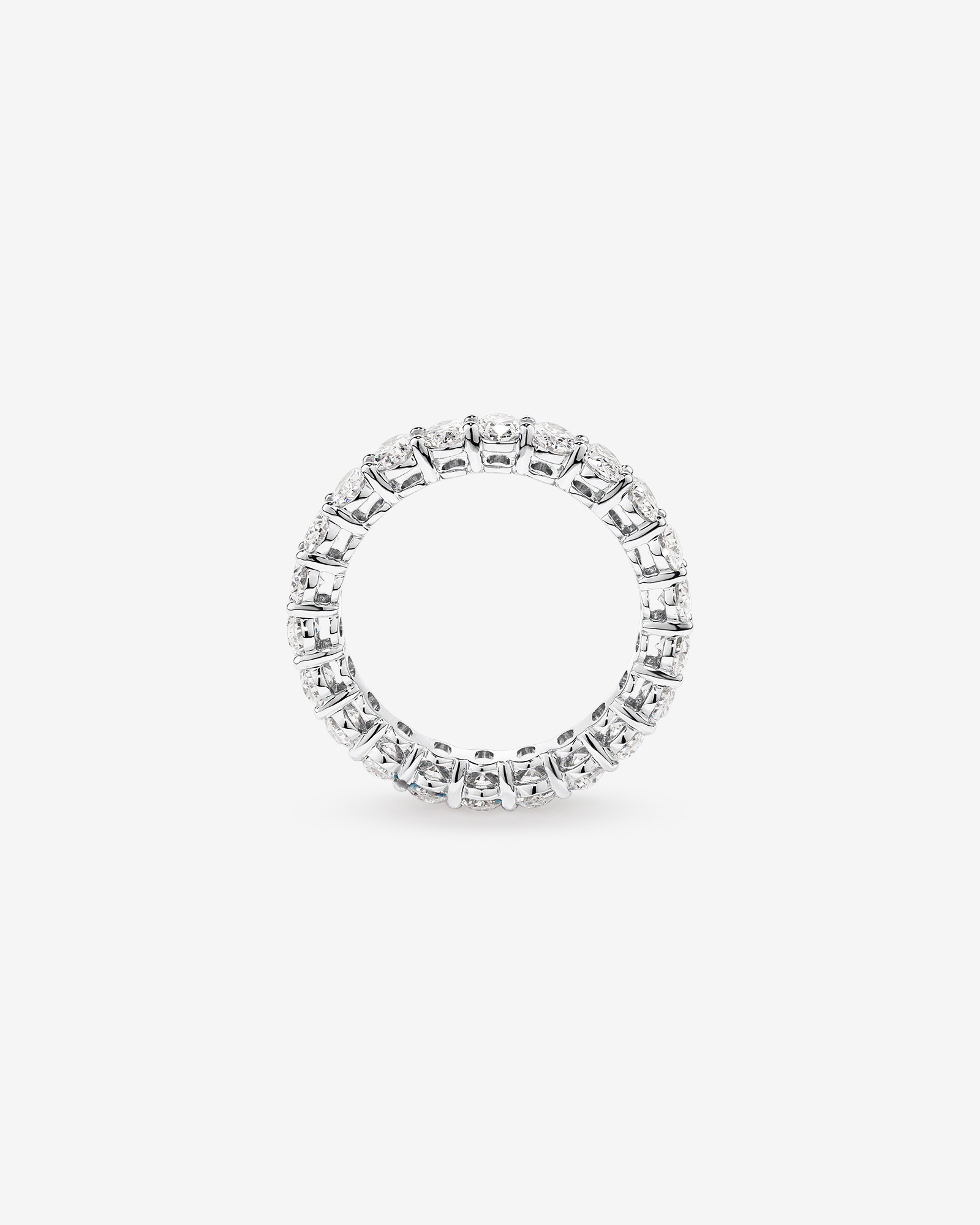 3.15 Carat TW Oval Laboratory-Grown Diamond Eternity Ring in 14kt White Gold