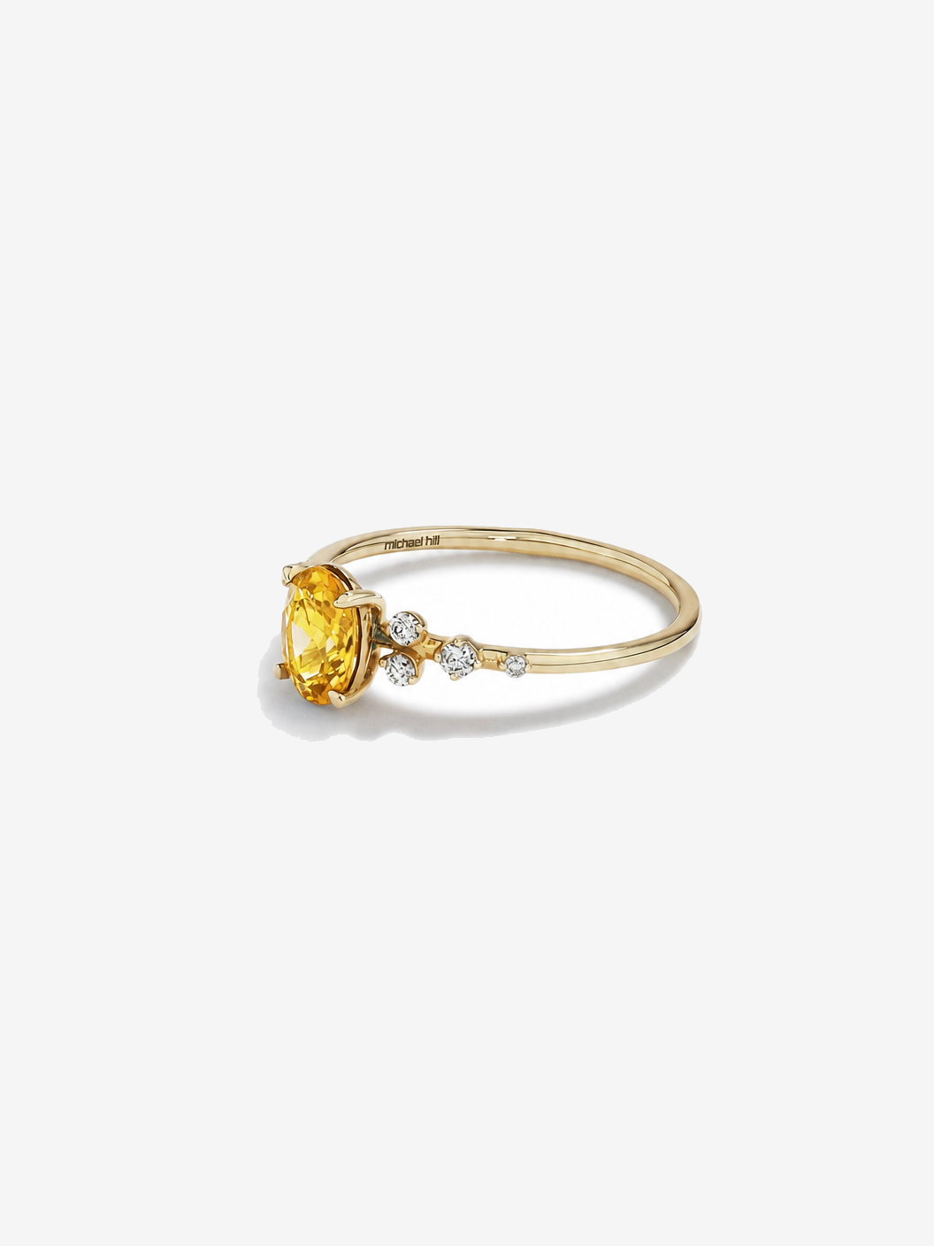 Citrine and 0.12 Carat TW Diamond Ring 10kt Yellow Gold