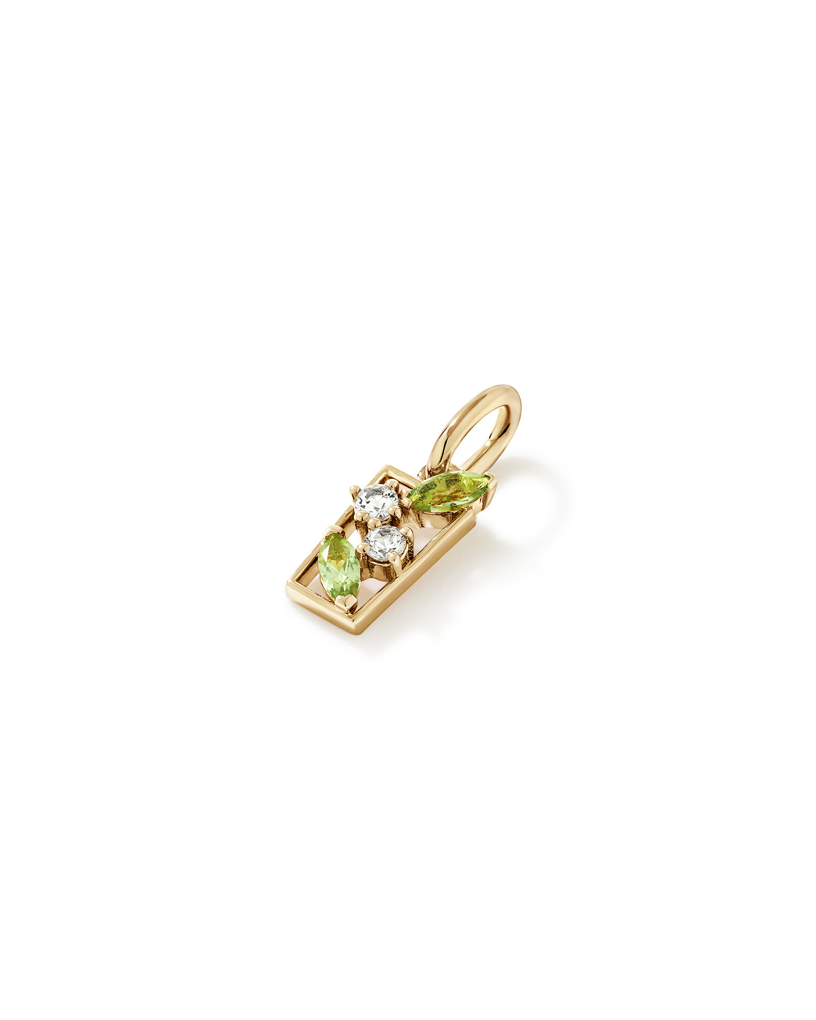 Pendentif cocktail Mojito vert améthyste et péridot en Vermeil or 18 carats
