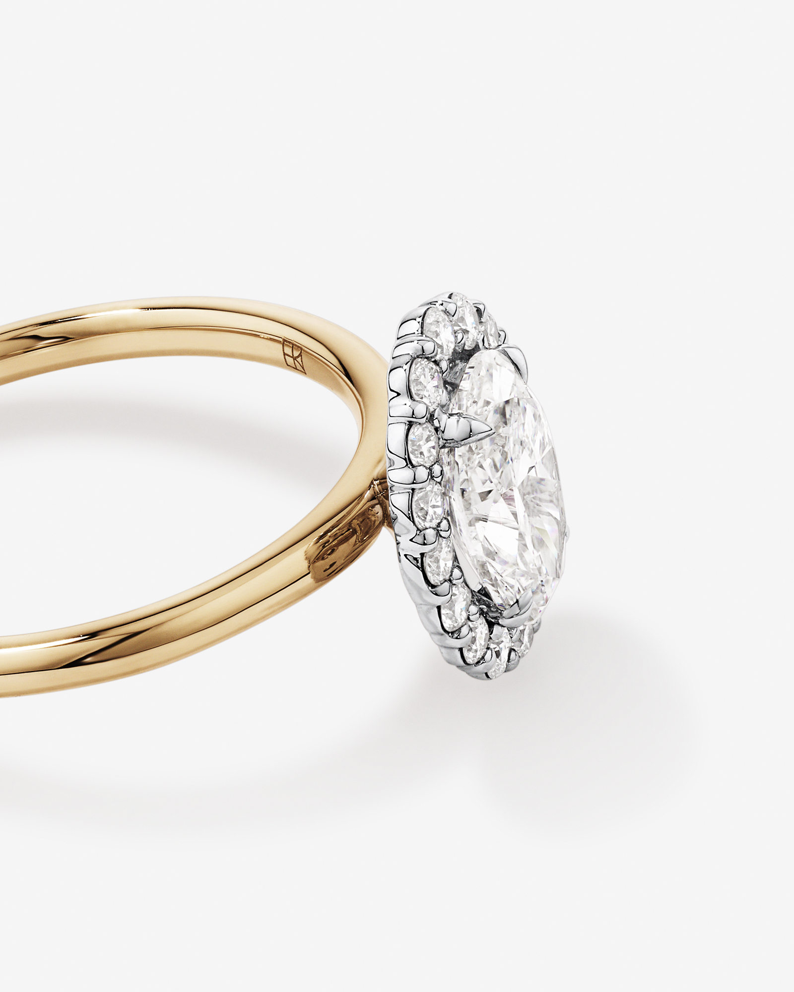 1.46 Carat TW Oval Cut Laboratory-Grown Diamond Halo Engagement Ring 14kt Yellow Gold