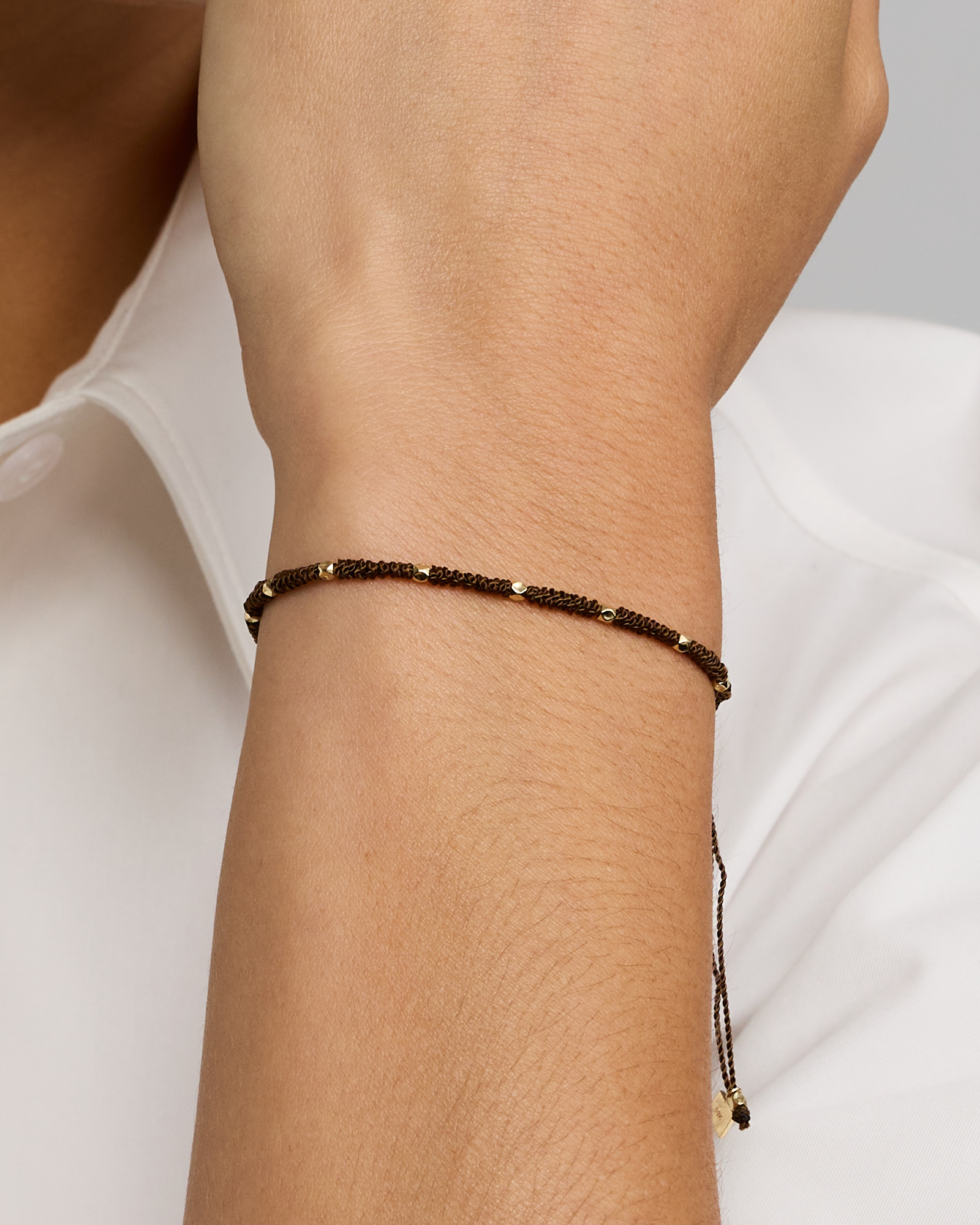 Cord Bead Bracelet in 10kt Yellow Gold