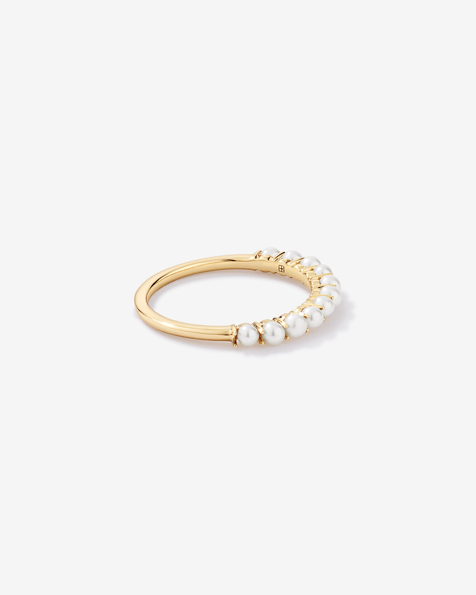 Cultured Freshwater Pearl Band Ring 10kt Gold