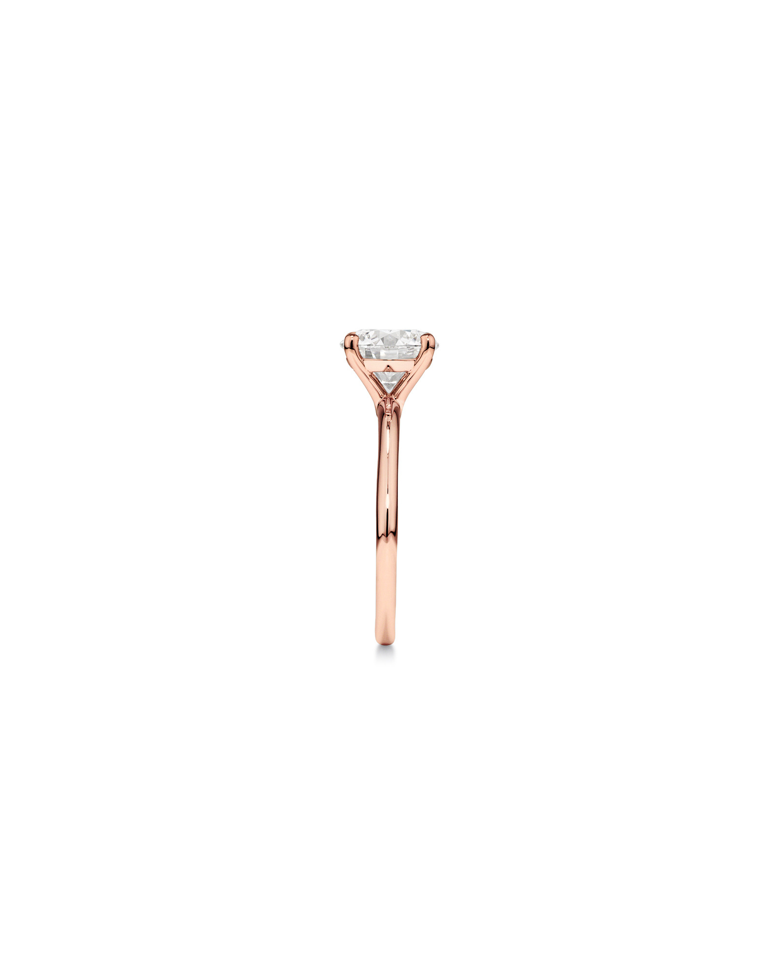 Bague de fiançailles solitaire ronde en diamant brillant laboratoire TW 2 carats or rose 14