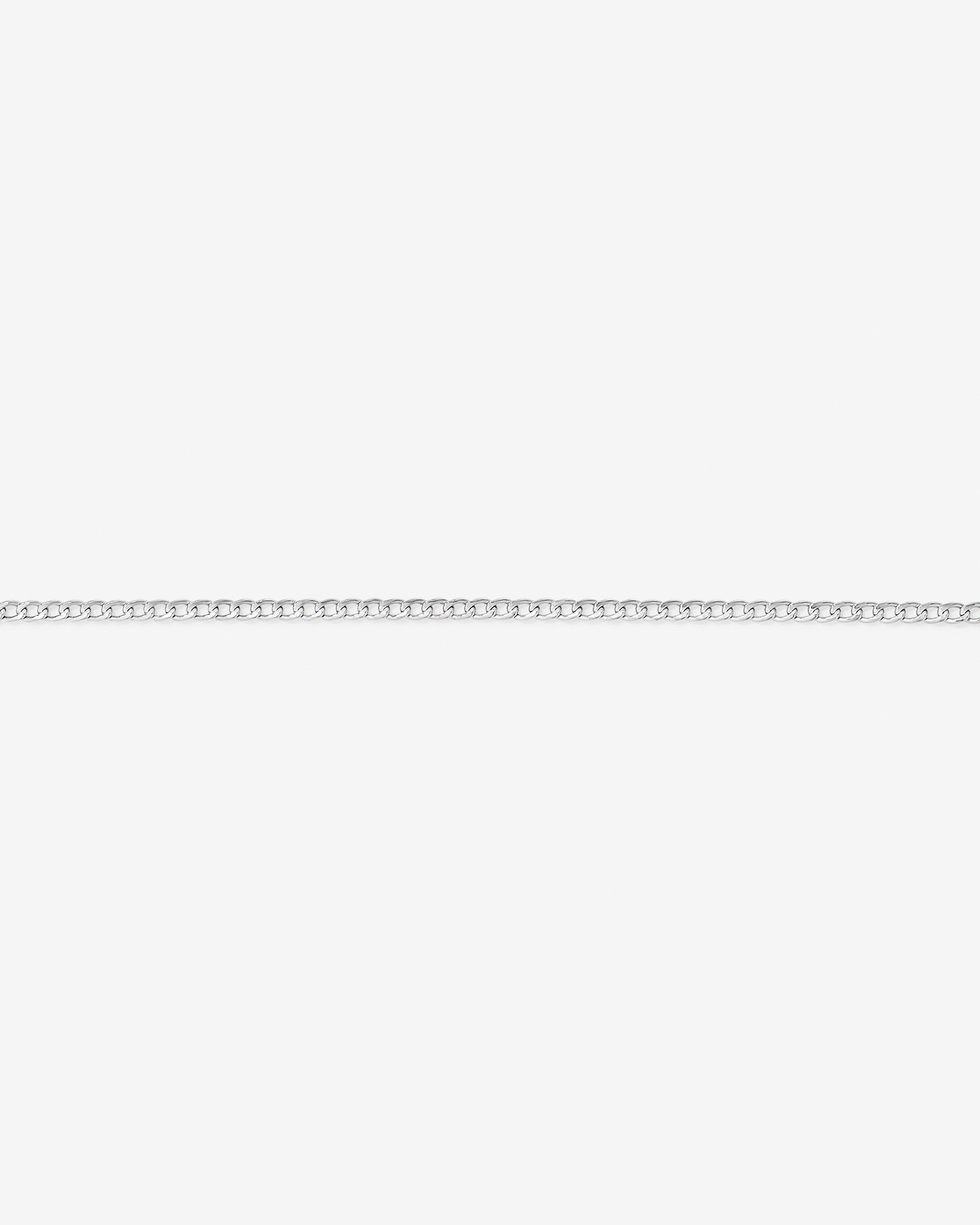 Bracelet gourmette diamantée semi-solide de 2,4 mm en or blanc 10 K, 19 cm