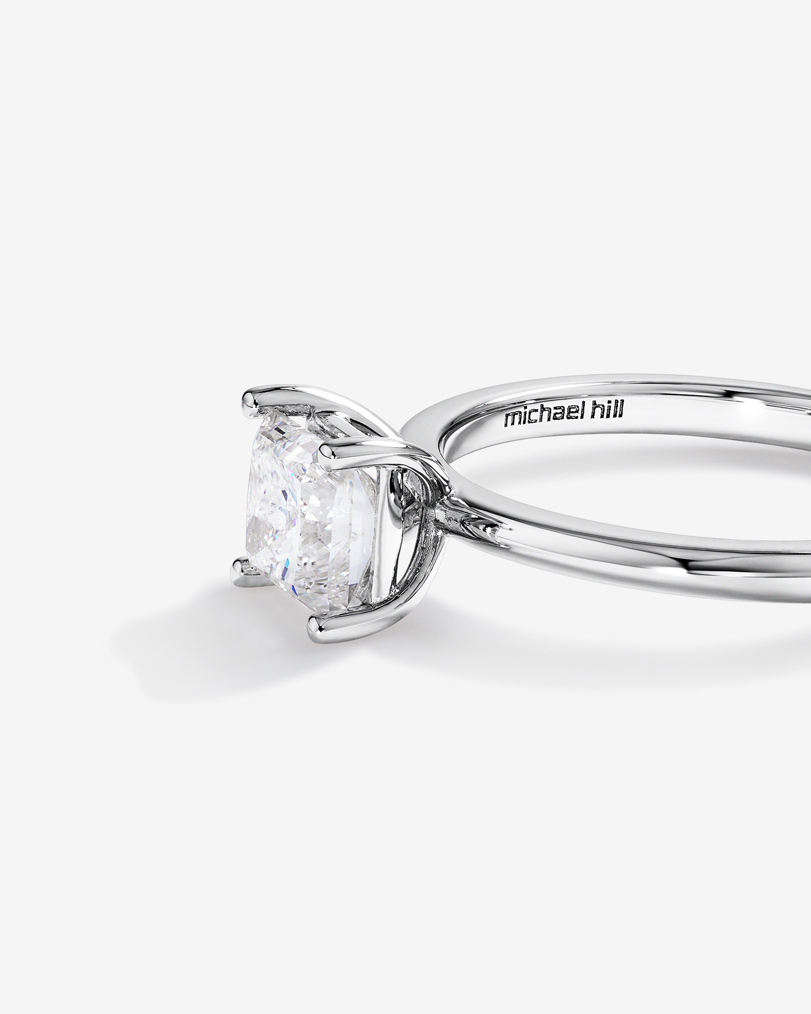 1.00 Carat TW Princess Cut Diamond Solitaire Engagement Ring in 14kt White Gold