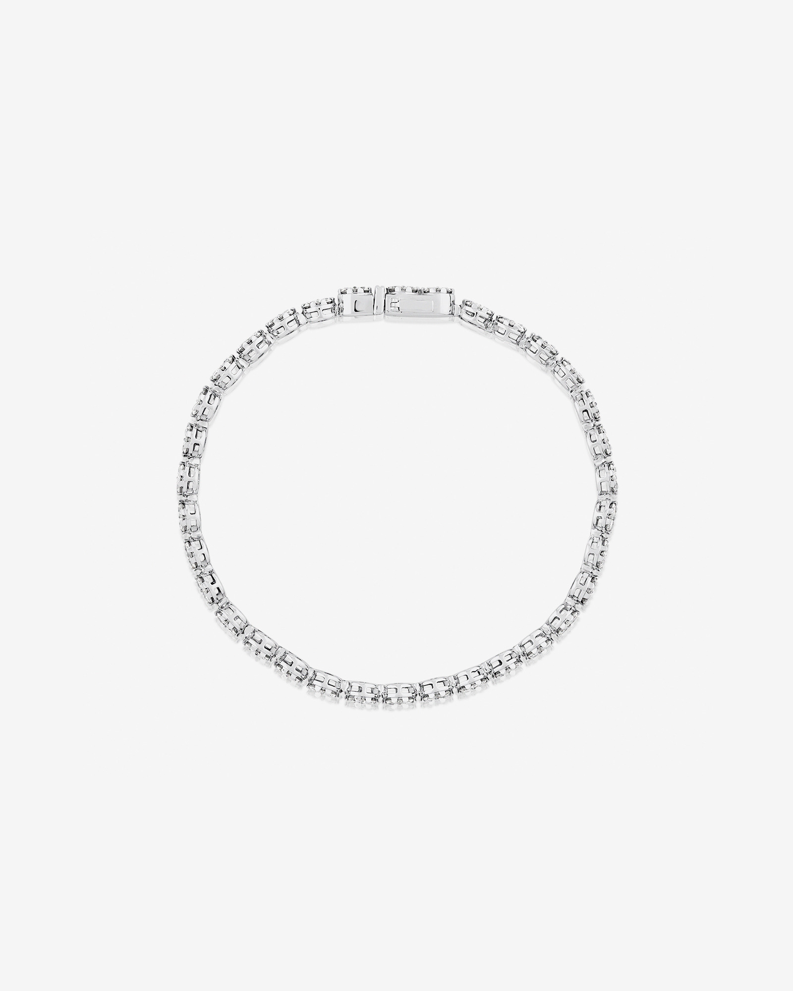 Bracelet de tennis en grappe de 9 diamants de 5,02 carats TW en or blanc 14 ct