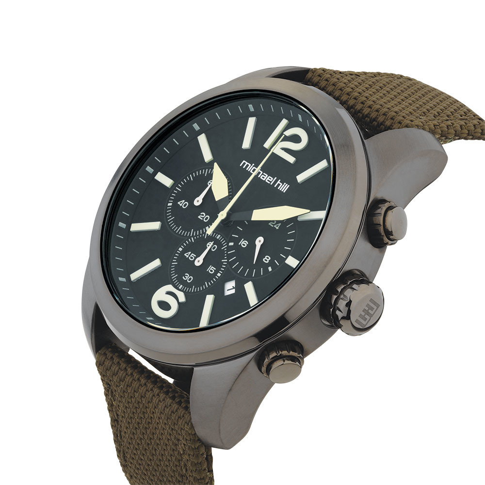 chronograph black resin gents wrist watch