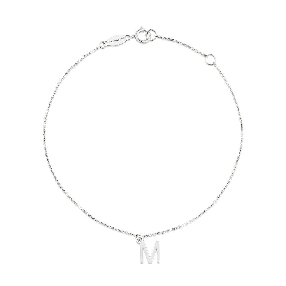 Bracelet à initiale « M » en argent