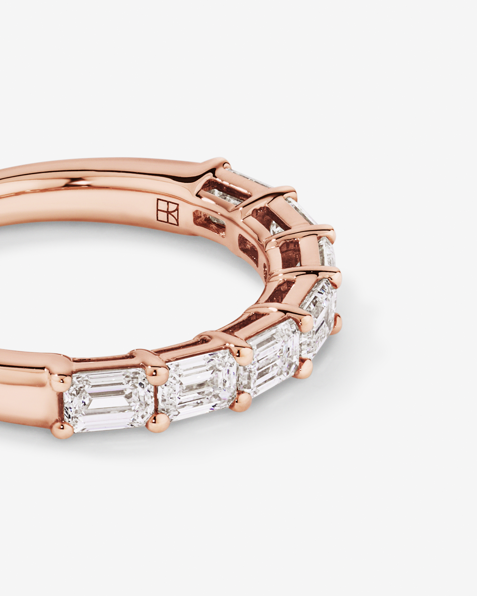 1.40 Carat TW East-West Emerald Cut Laboratory-Grown Diamond Wedding Ring 14kt Rose Gold