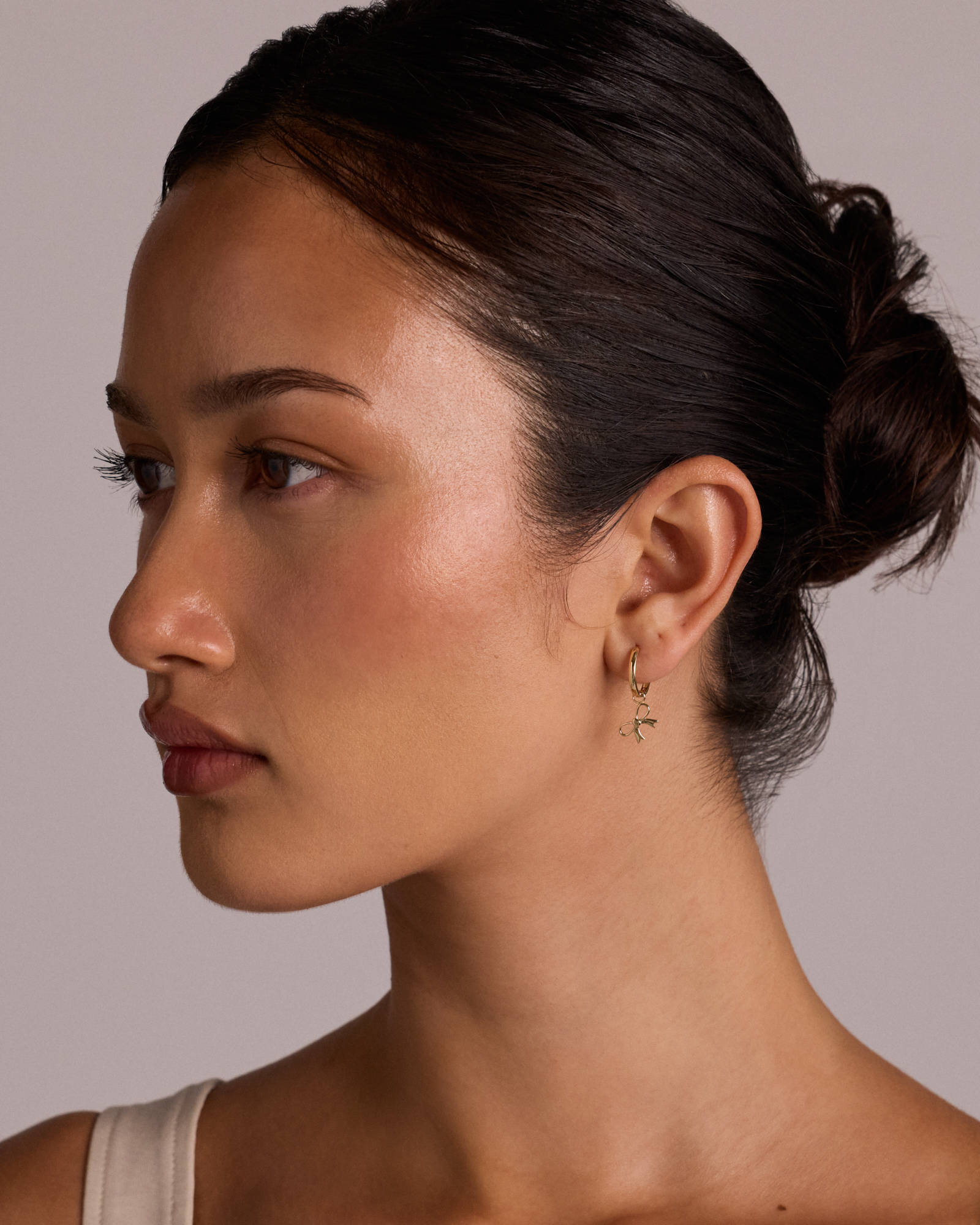 Bow Single Earring Charm in 10kt Yellow Gold