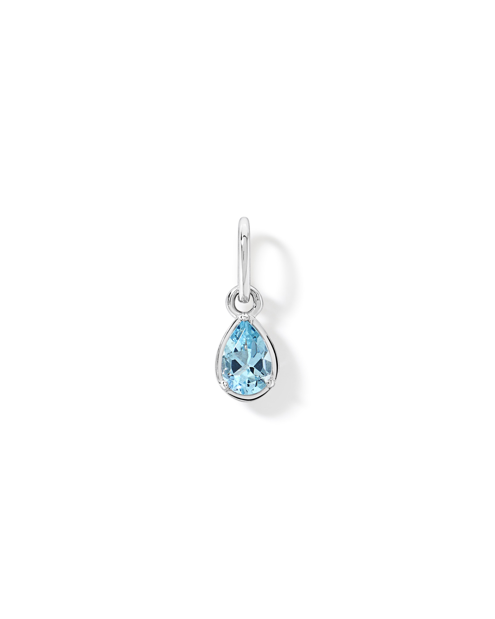 Pear-Cut Aquamarine Pendant in Sterling Silver