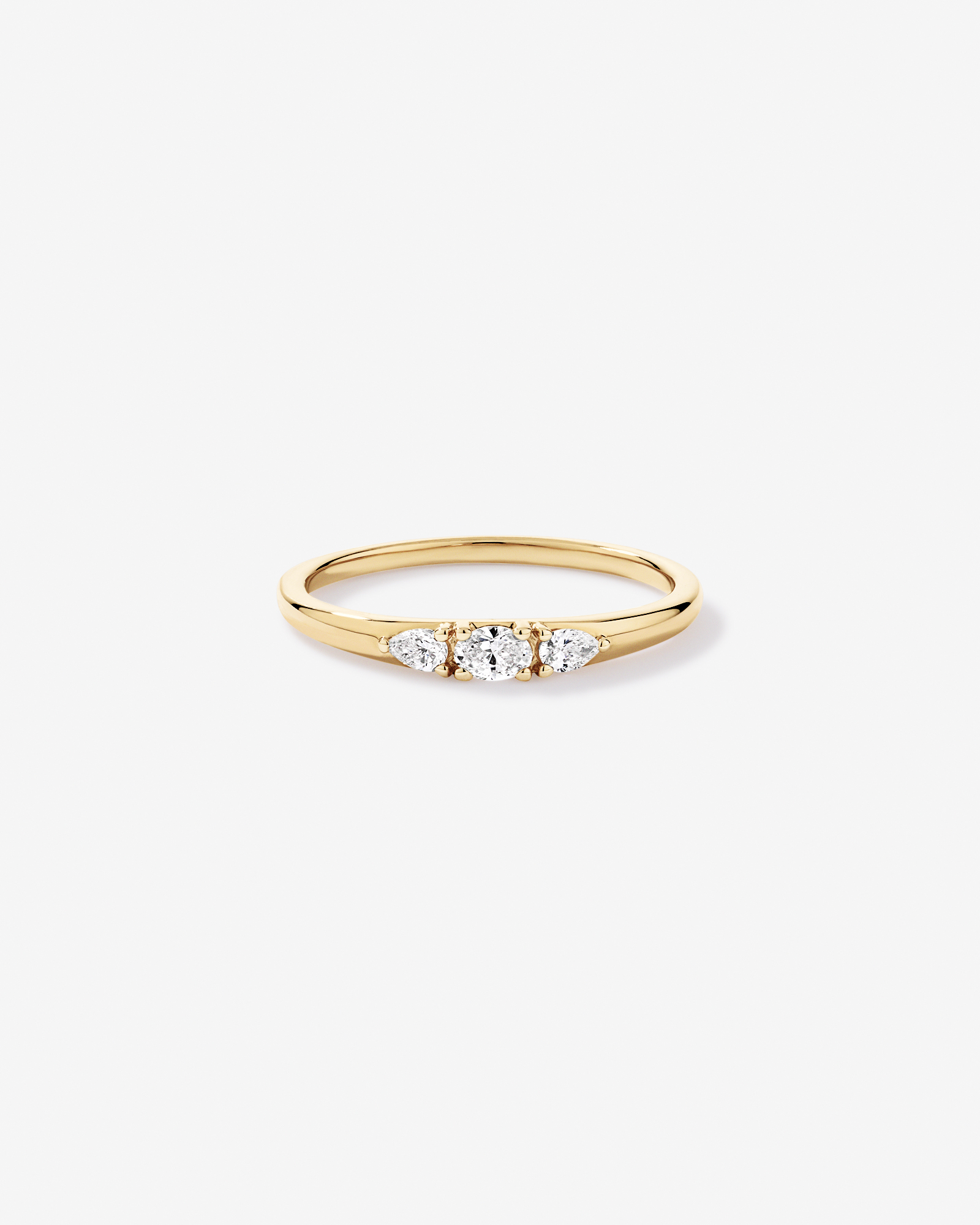 Carat TW Laboratory-Grown Diamond Stacker Ring 10kt Yellow Gold