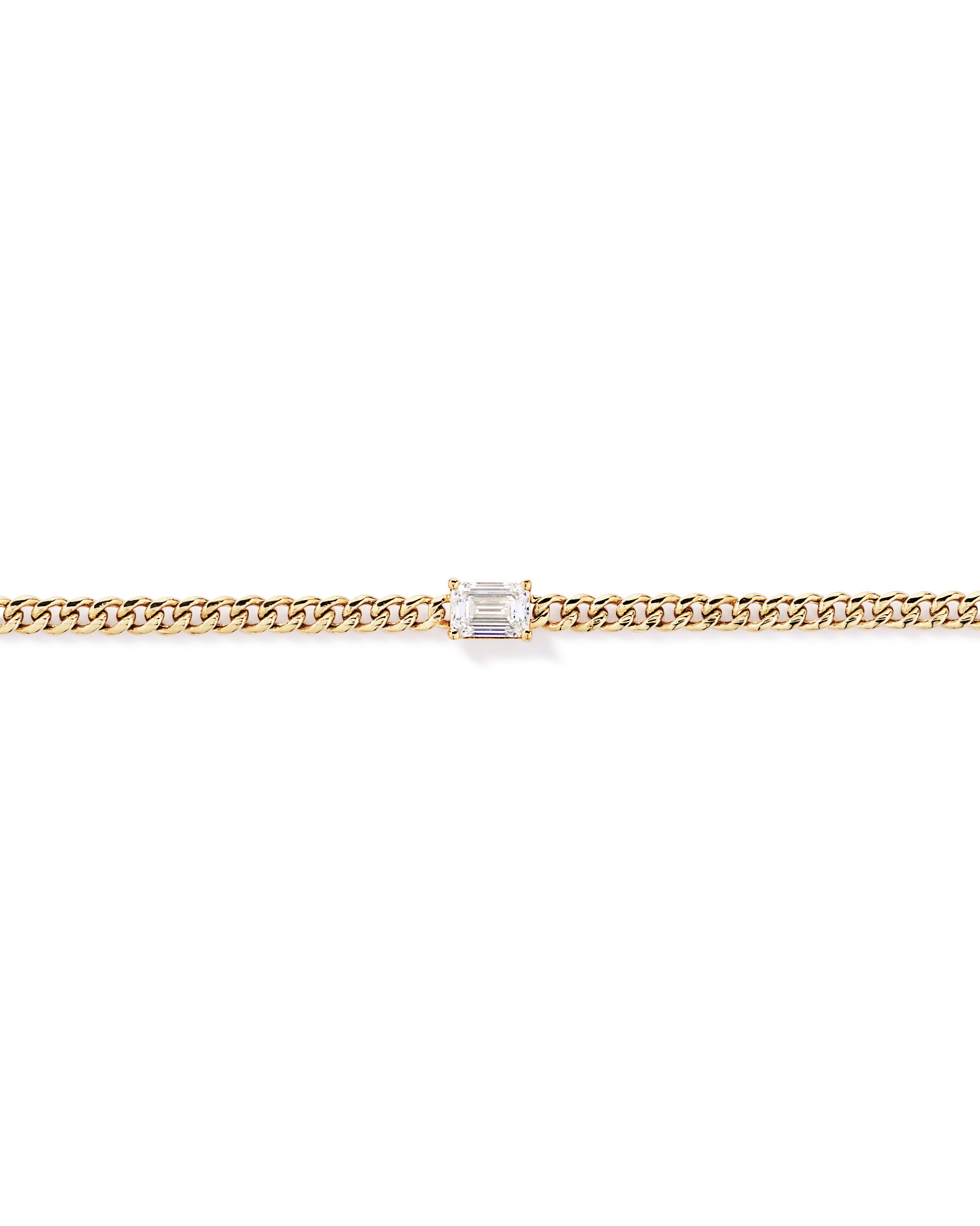 1.00TW Emerald Cut Lab Diamond Bracelet in 10kt Gold