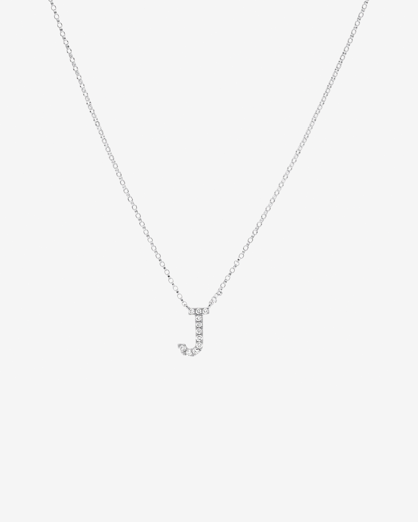 J' Initial necklace with 0.10 Carat TW of Diamonds in 10kt White Gold