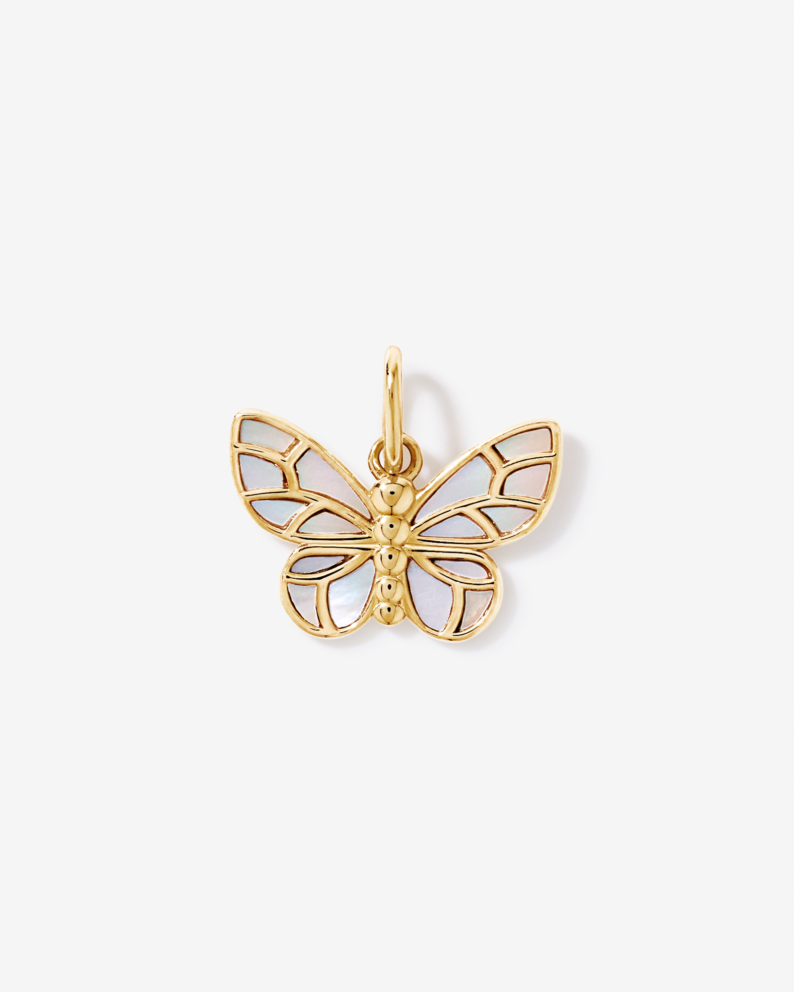 Butterfly Pendant with Mother of Pearl in 18kt Yellow Gold Vermeil