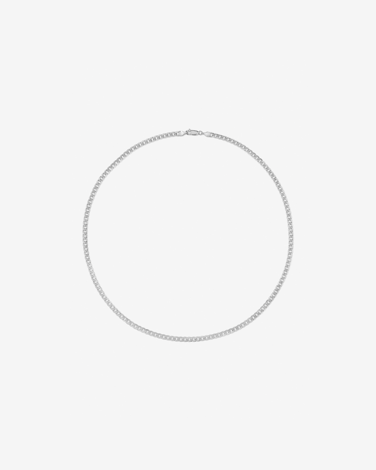 50cm (22") 4.5mm-5mm Width Curb Chain in 10kt White Gold