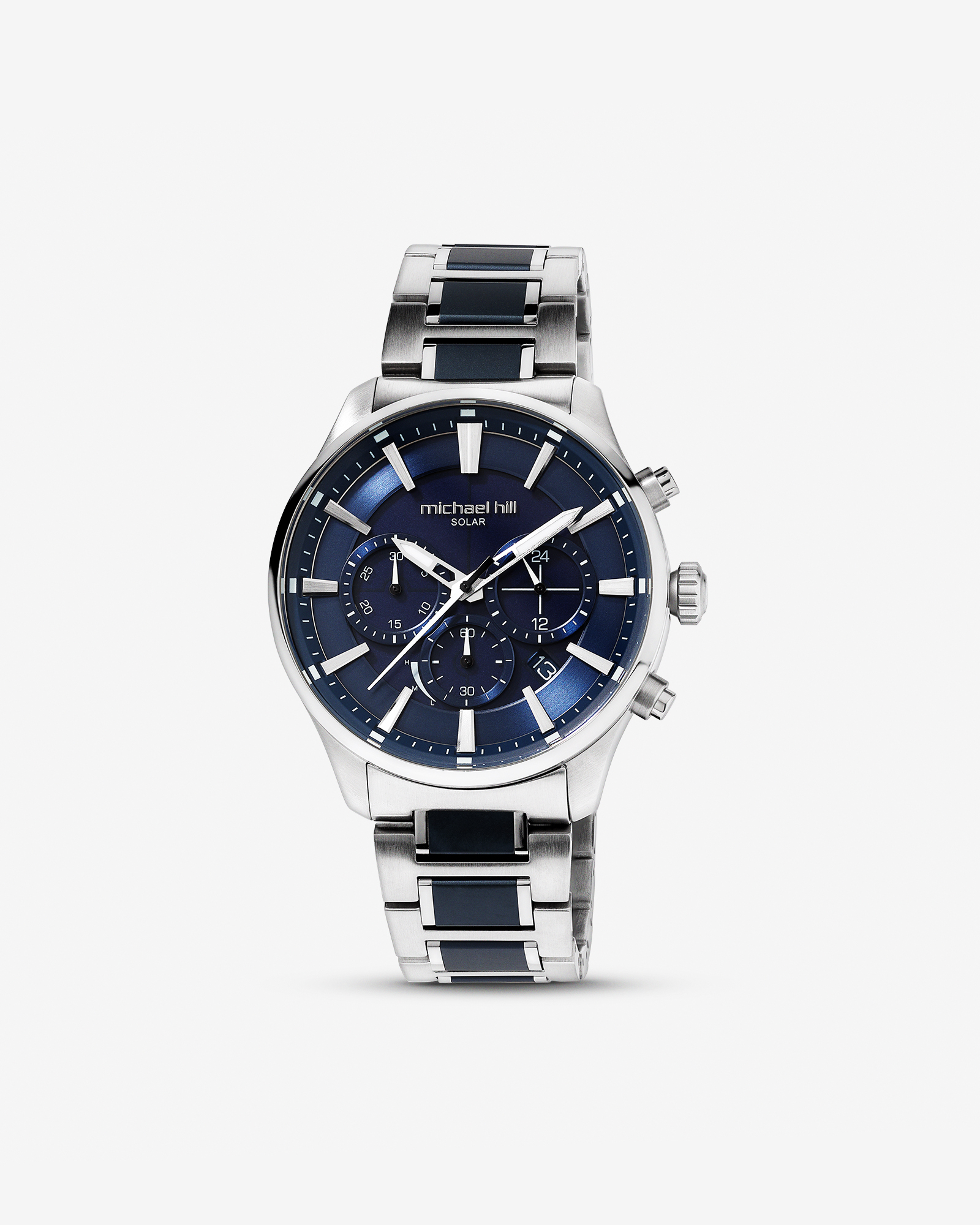 Solar Powered Men's Watch with Blue Tone Stainless Steel