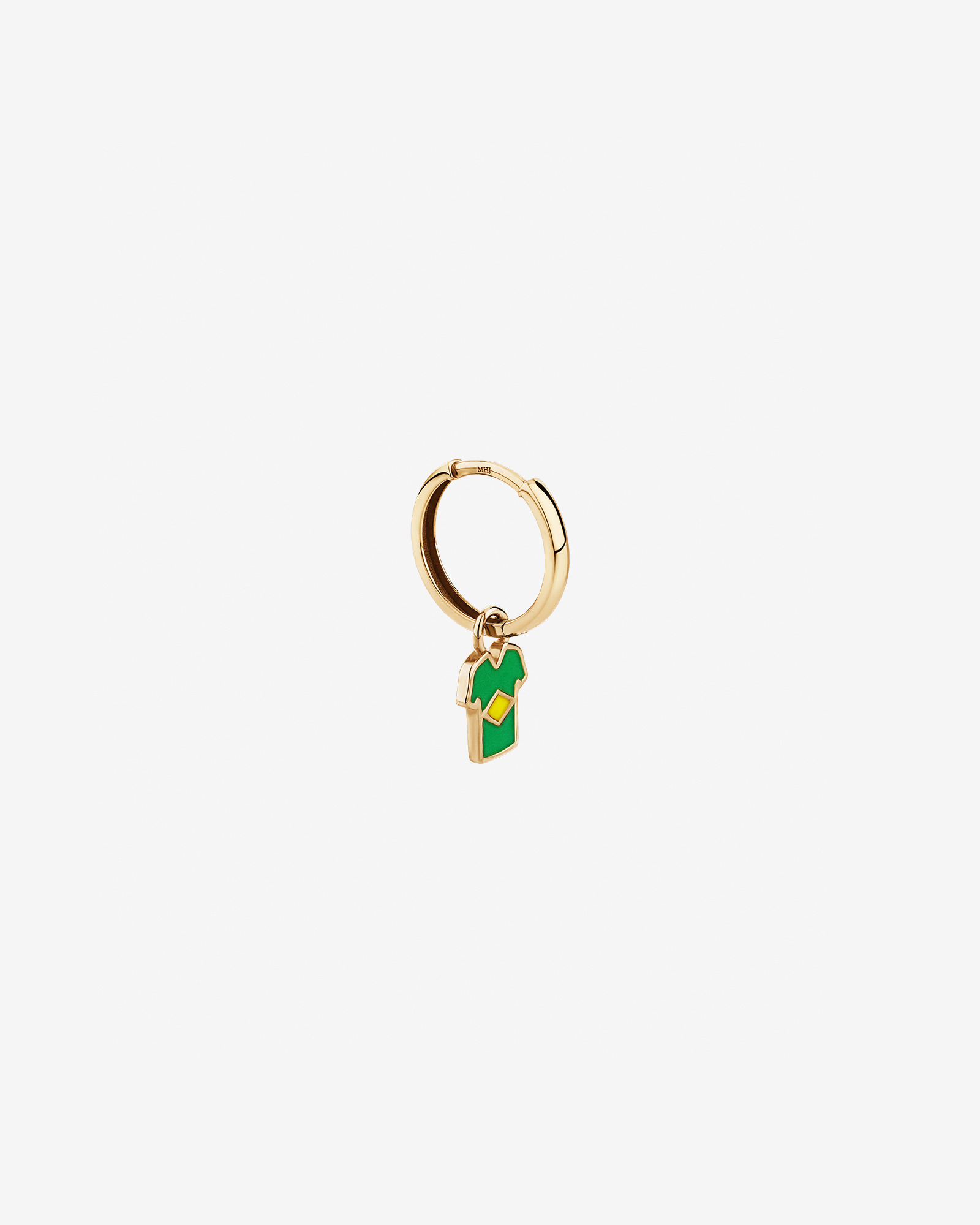 Charme de boucle d’oreille en maillot du Brésil en Vermeil 18Kt