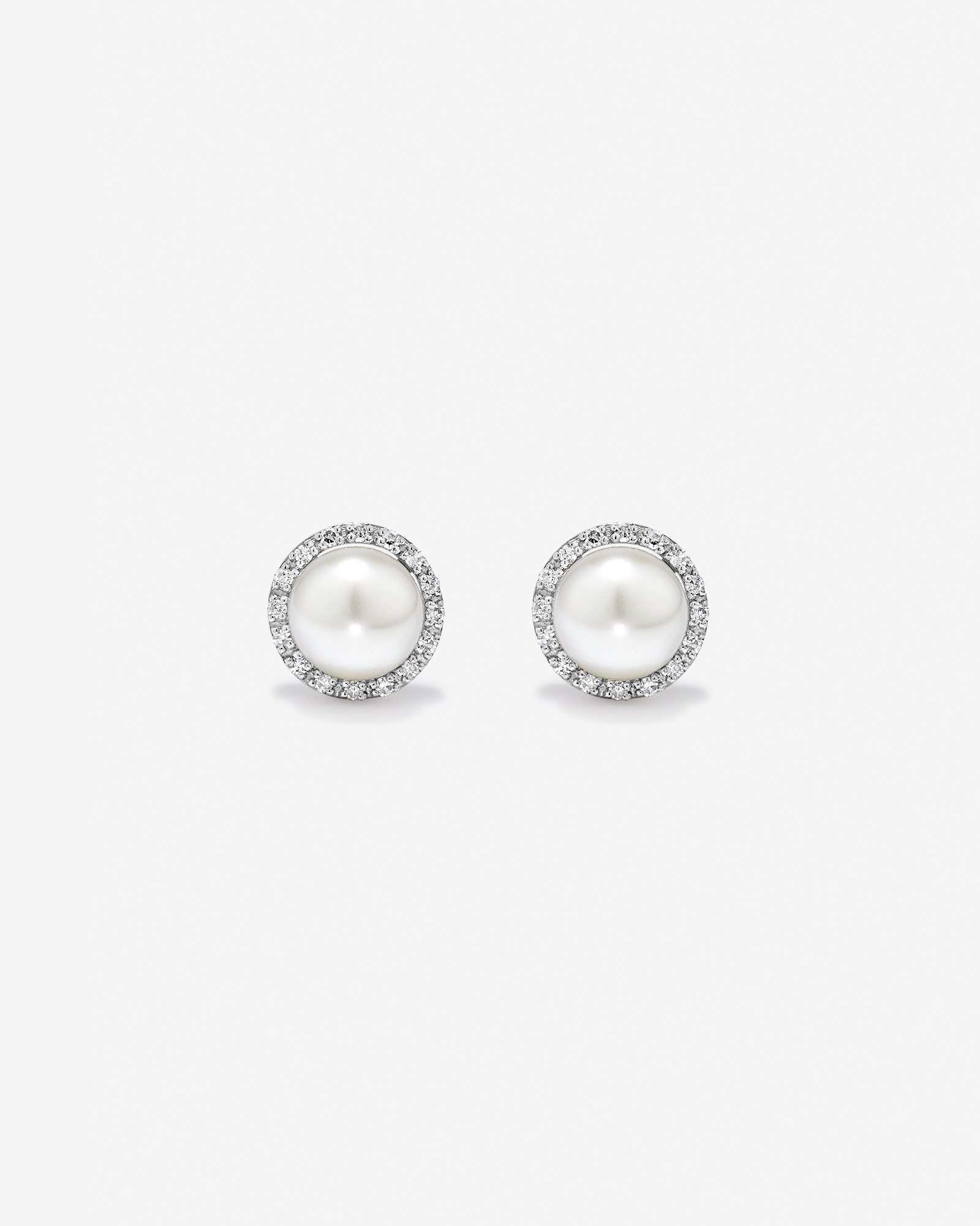 Cultured Freshwater Pearl & 0.13TW of Diamond Necklace and Earring Gift Set in Sterling Silver