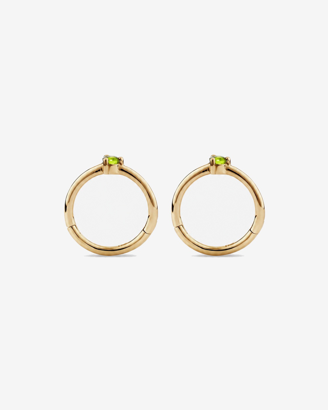 10mm Peridot Accent Sleepers in 10kt Yellow Gold