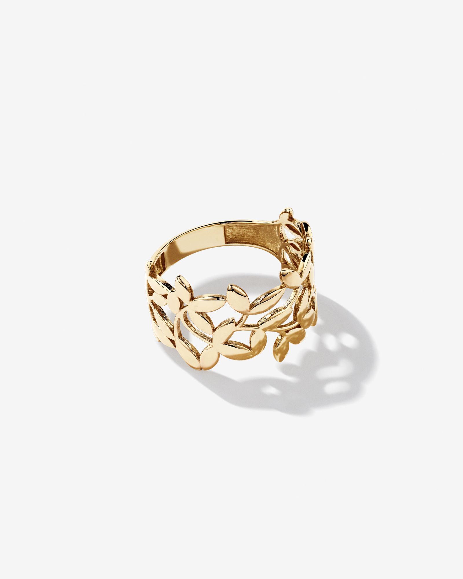 Olive Leaf Ring in 10kt Yellow Gold