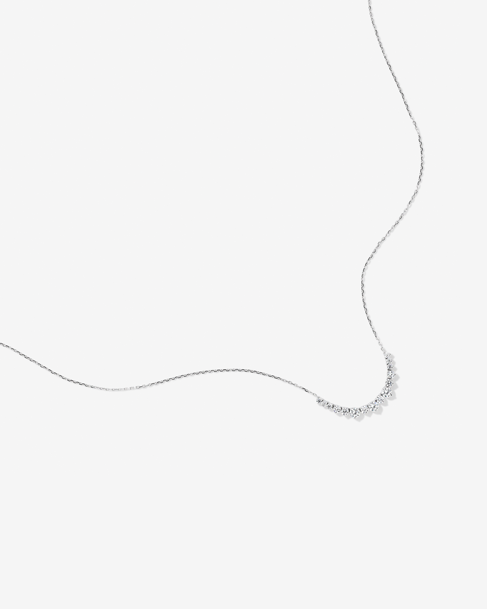 Collier en Zircon Cubique Rond Gradué en Argent Sterling