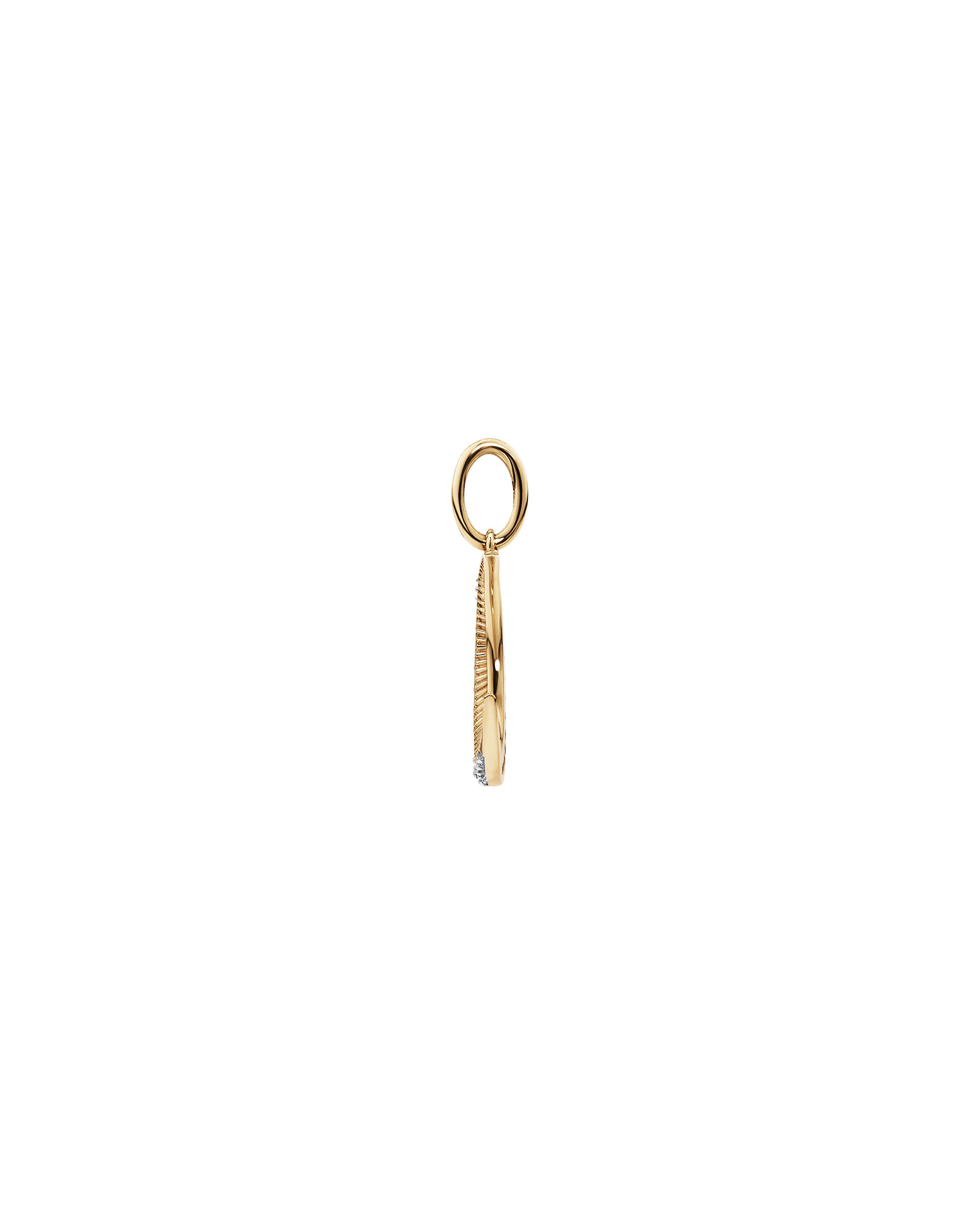 Diamond Crescent Moon Pendant in 10kt Yellow Gold