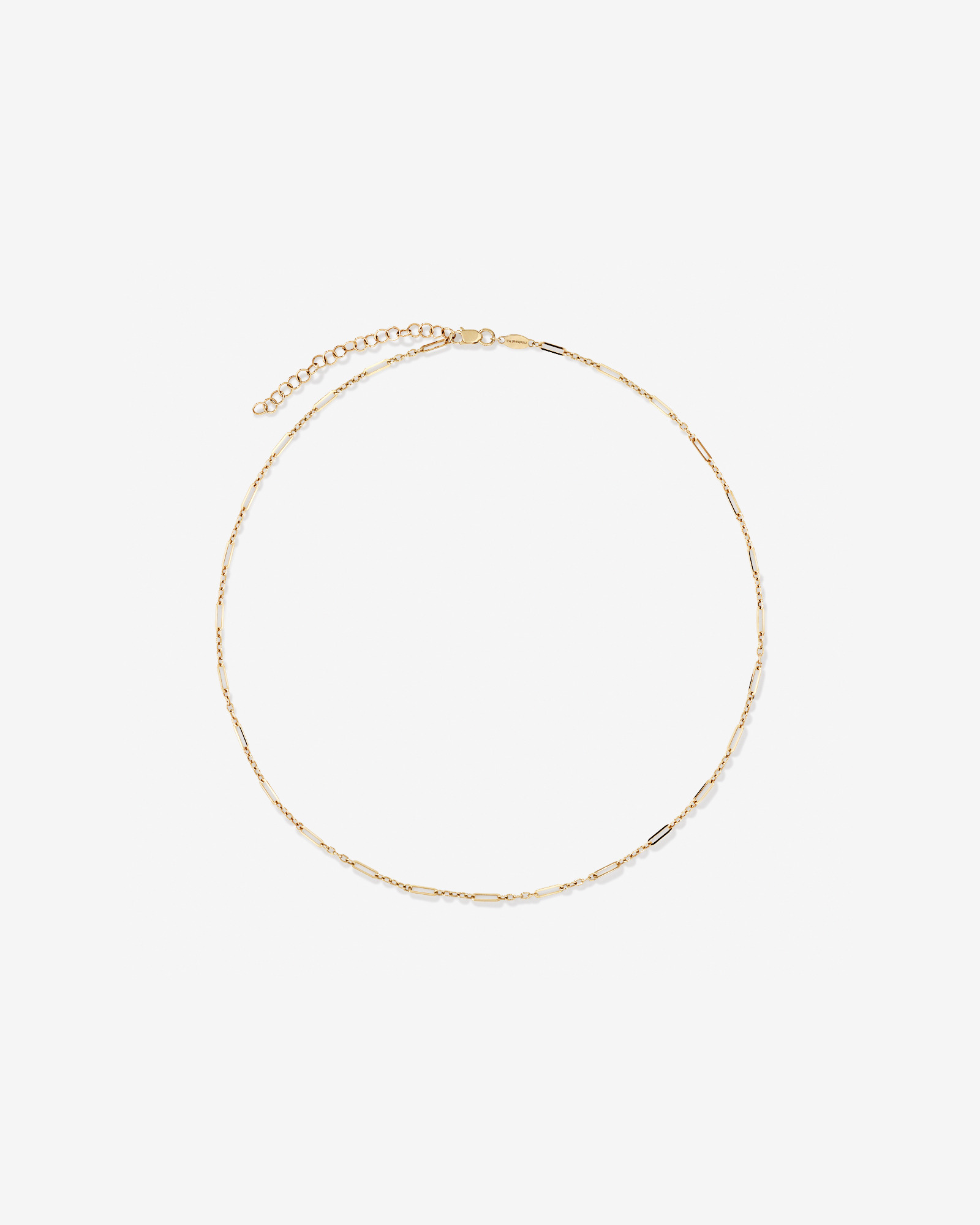 Chaîne de maillons papierclip 3 et 1 de 1,6 mm de large en or jaune 10 carats