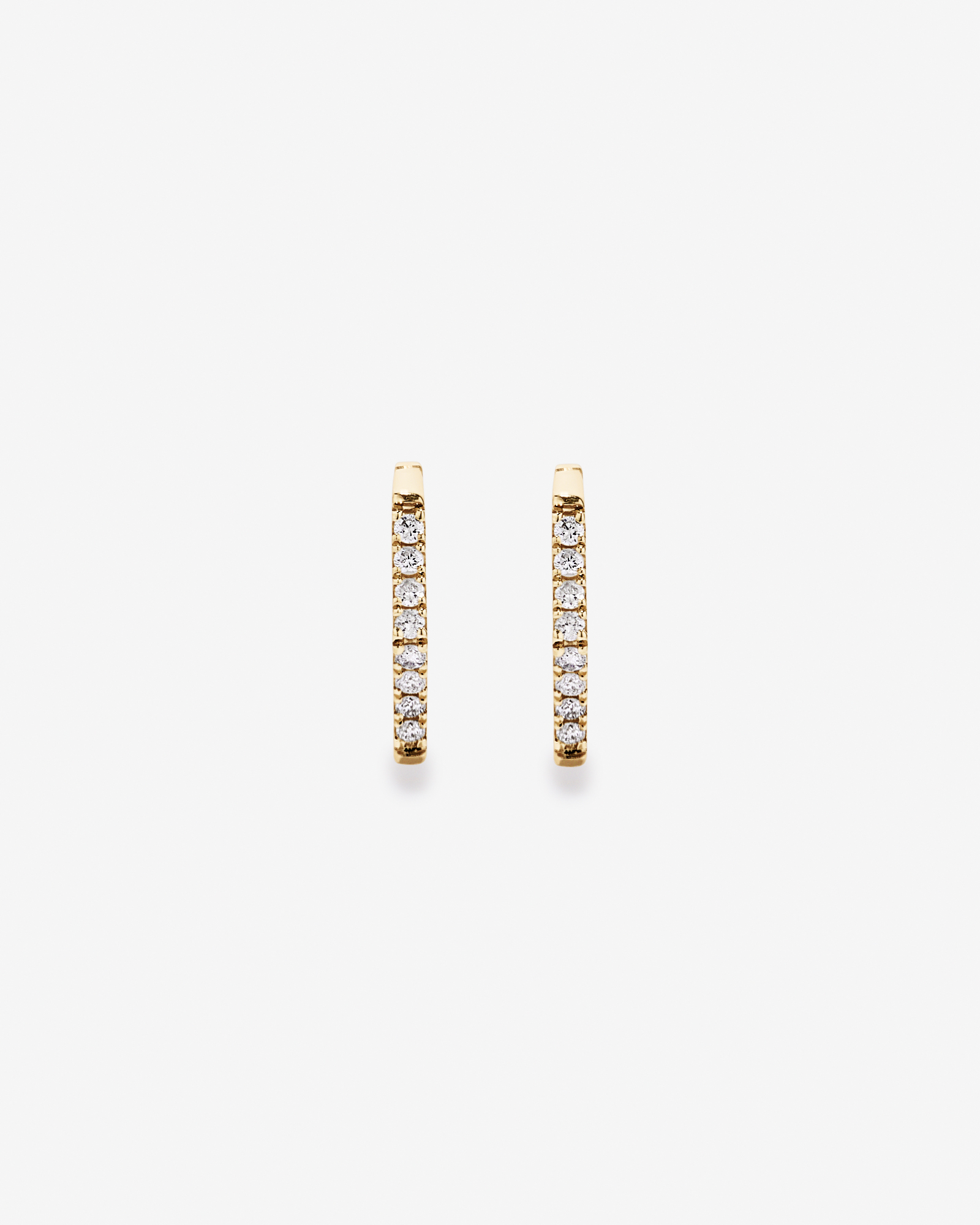 Diamond Angled Hoop Earrings in 10kt Gold