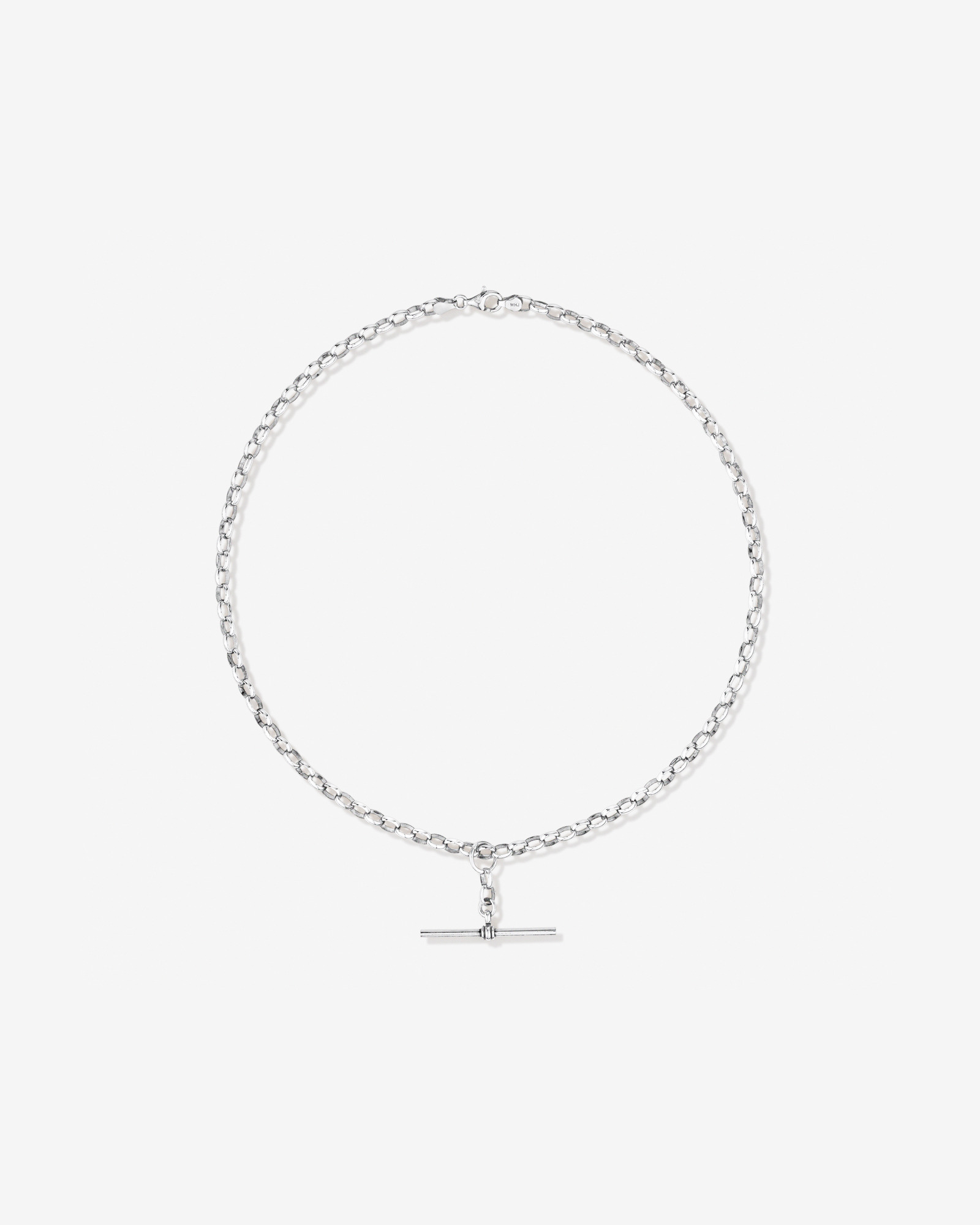 45cm (18") 4.5mm-5mm Width Belcher Fob Chain in Sterling Silver