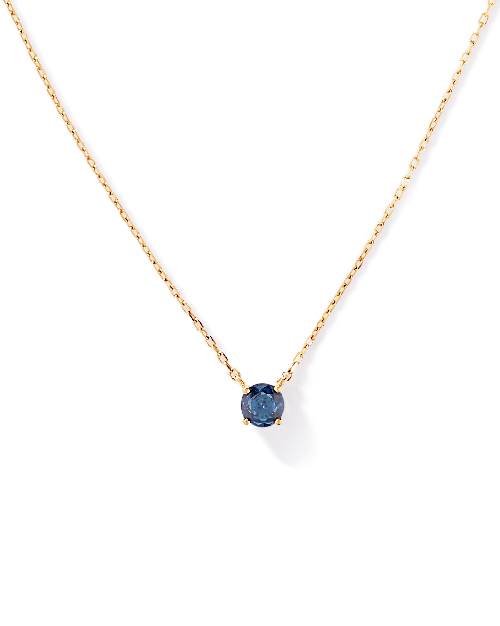 Australian Sapphire Round Cut Necklace in 10kt Yellow Gold