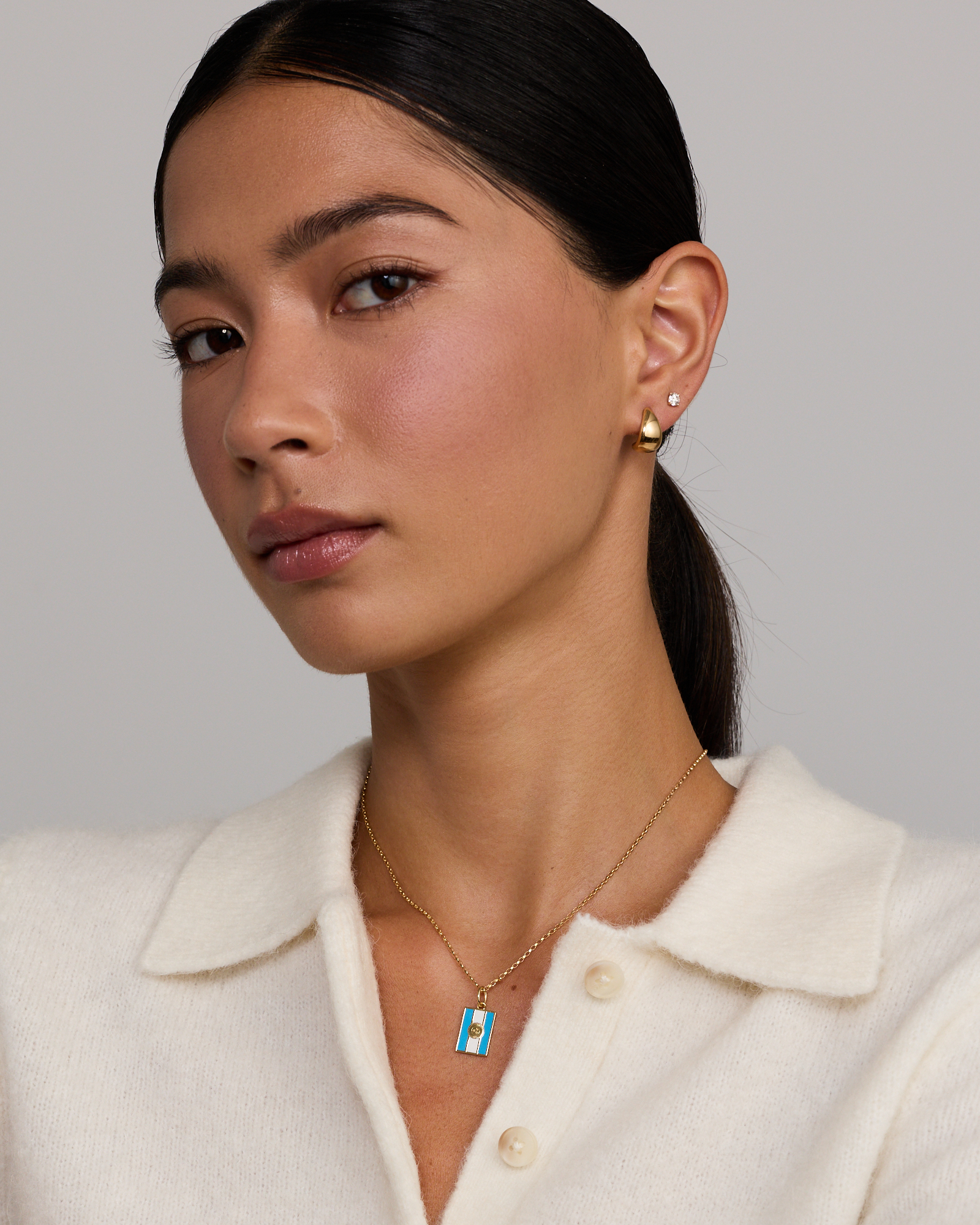 Argentina Flag Pendant in 18Kt Vermeil