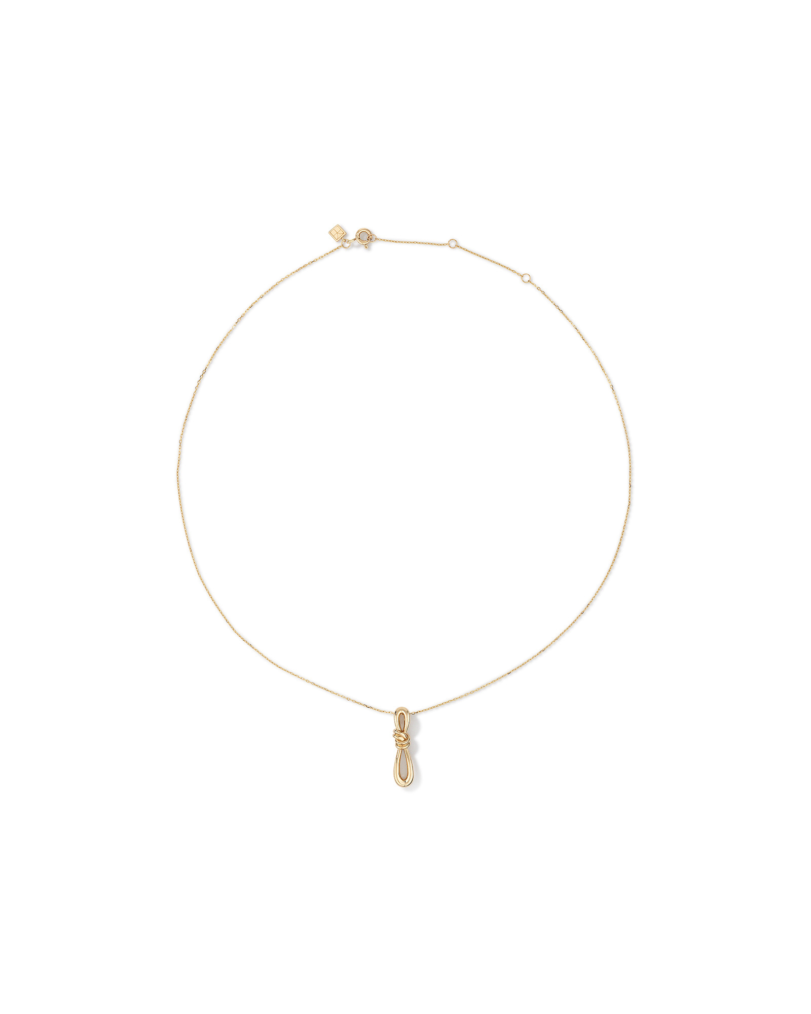 Collier pendentif à nœud coulissant vertical en or jaune 10 kt