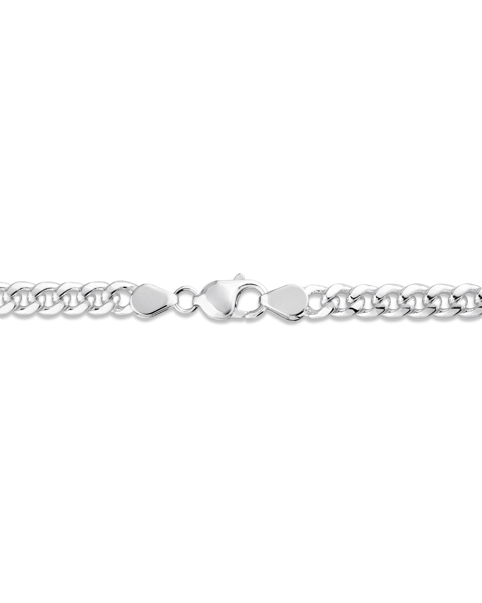 Chaîne à maillons gourmette en argent sterling de 55 cm, largeur de 7 mm Miami
