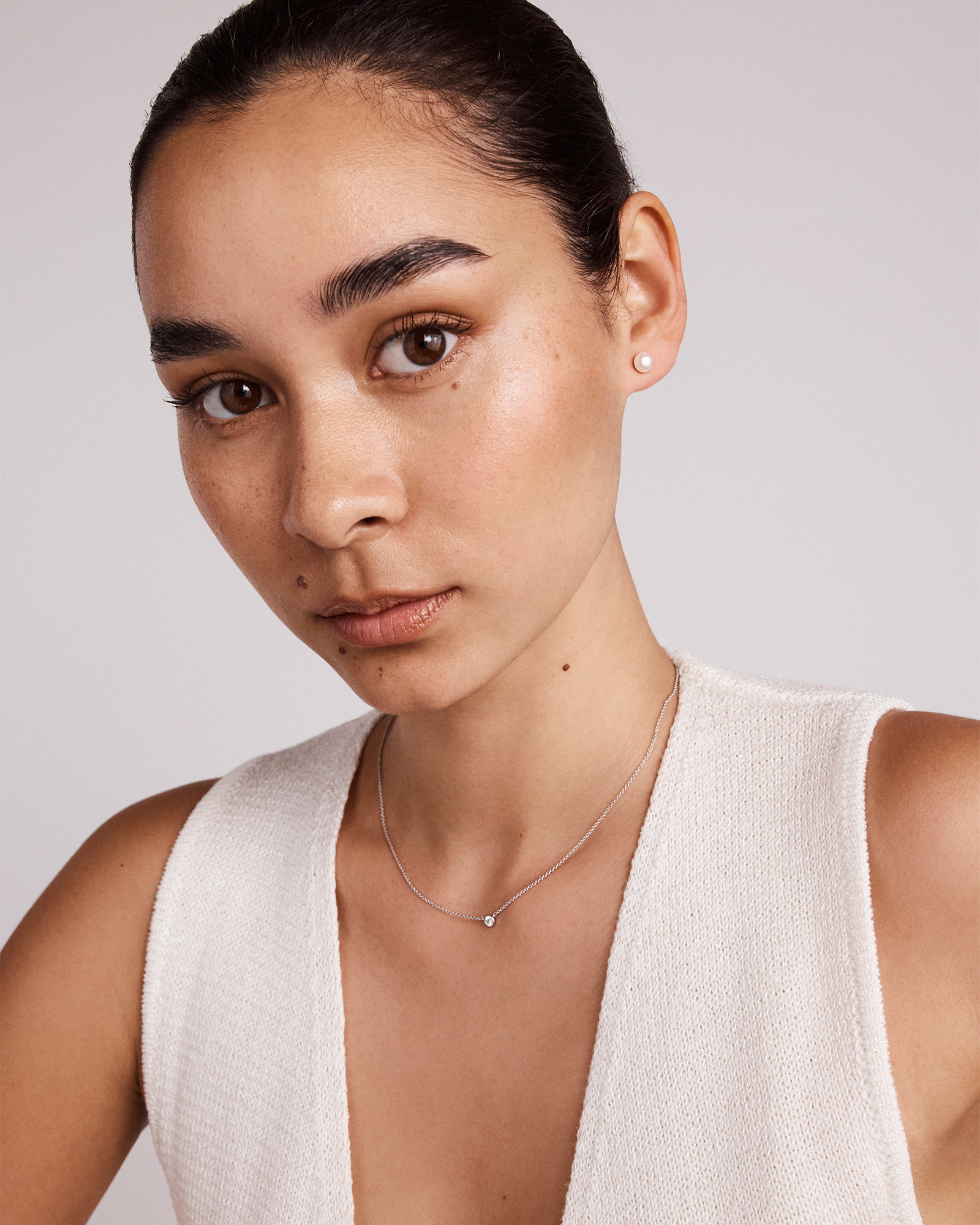 Stud Earrings with 6-6.5mm Button Cultured Freshwater Pearls in Sterling Silver