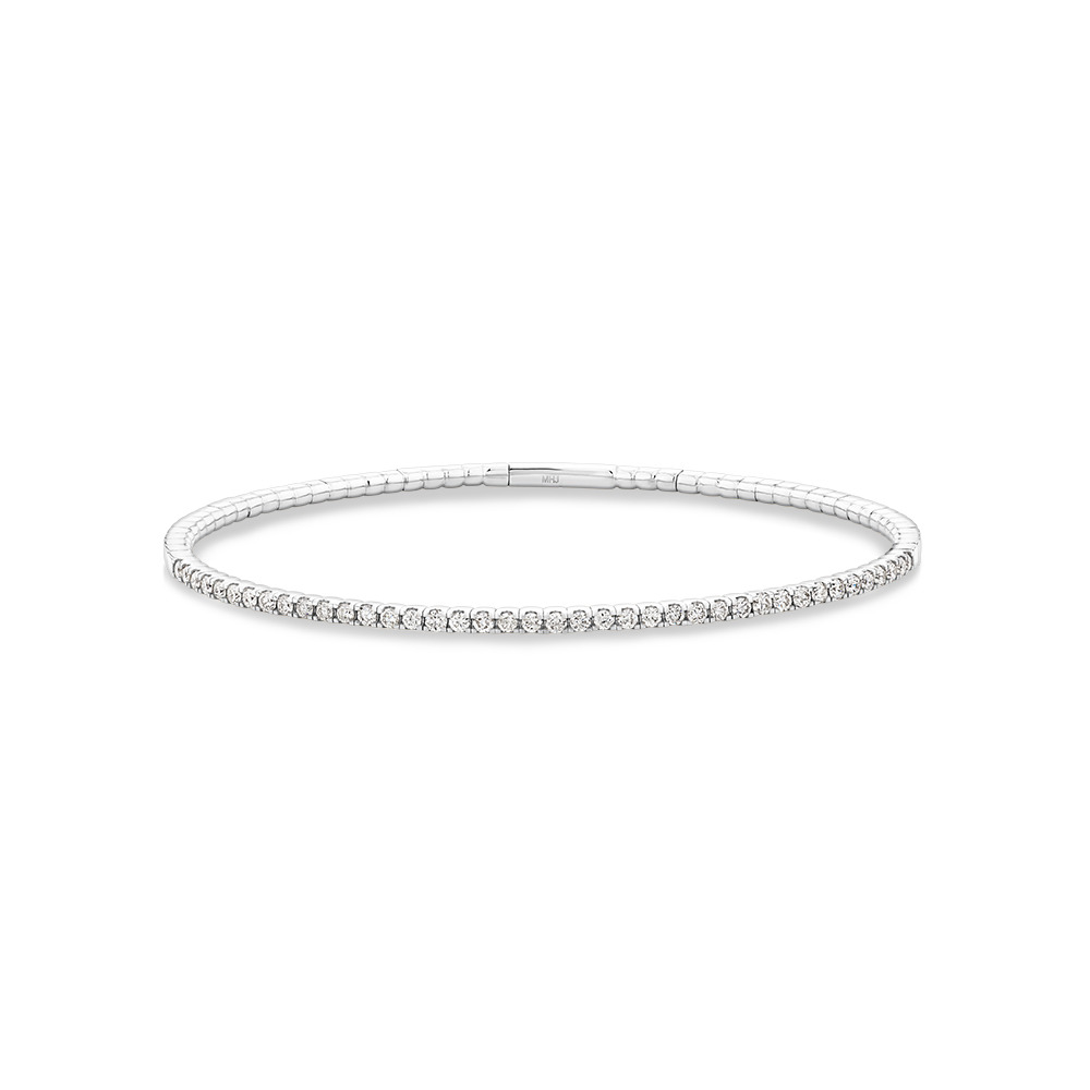 Bracelet Jonc Flex Rangée de Diamant de 0,68 Carat TW en Or Blanc 10kt