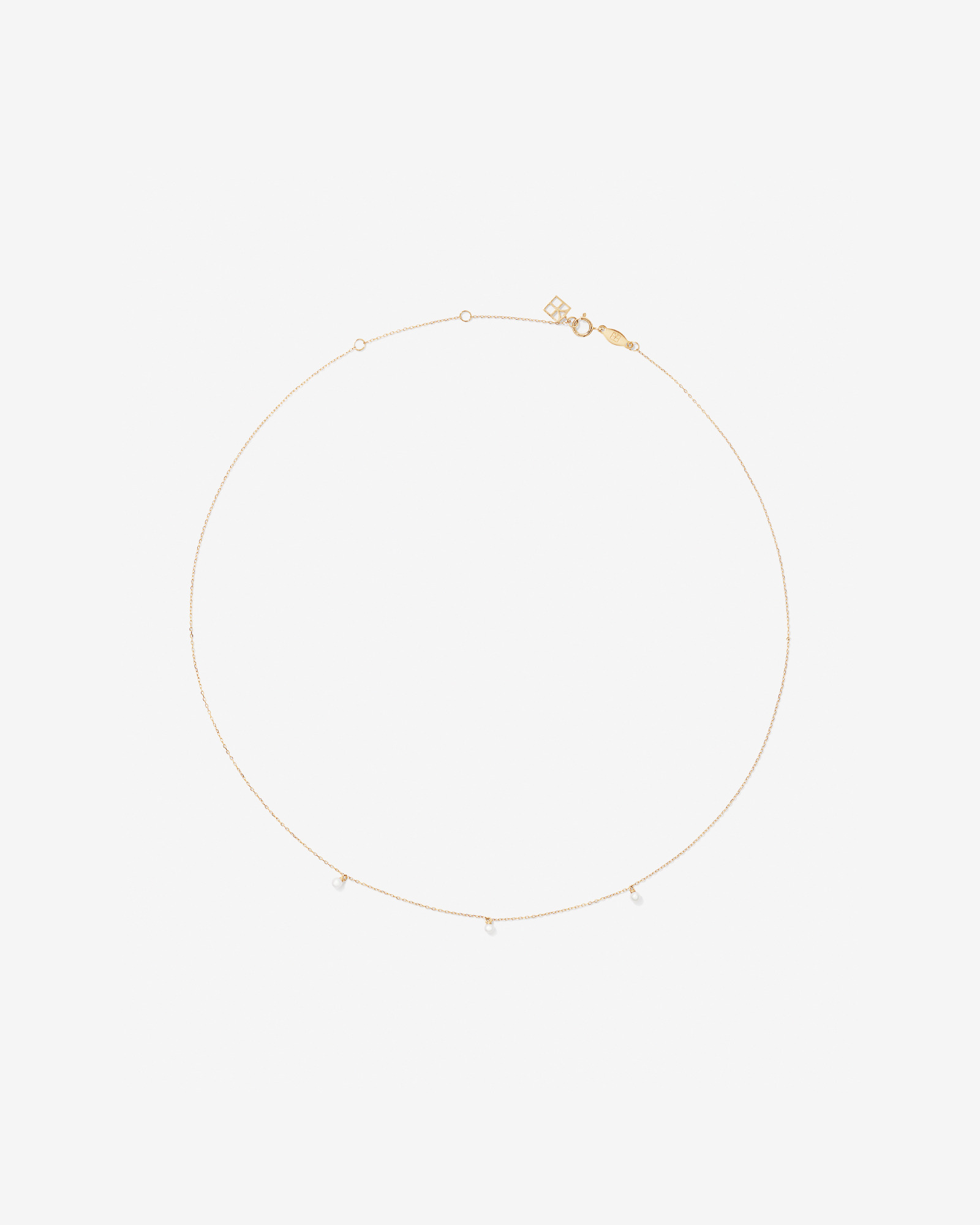 Cultured Freshwater Pearl Station Necklace in 10kt Yellow Gold