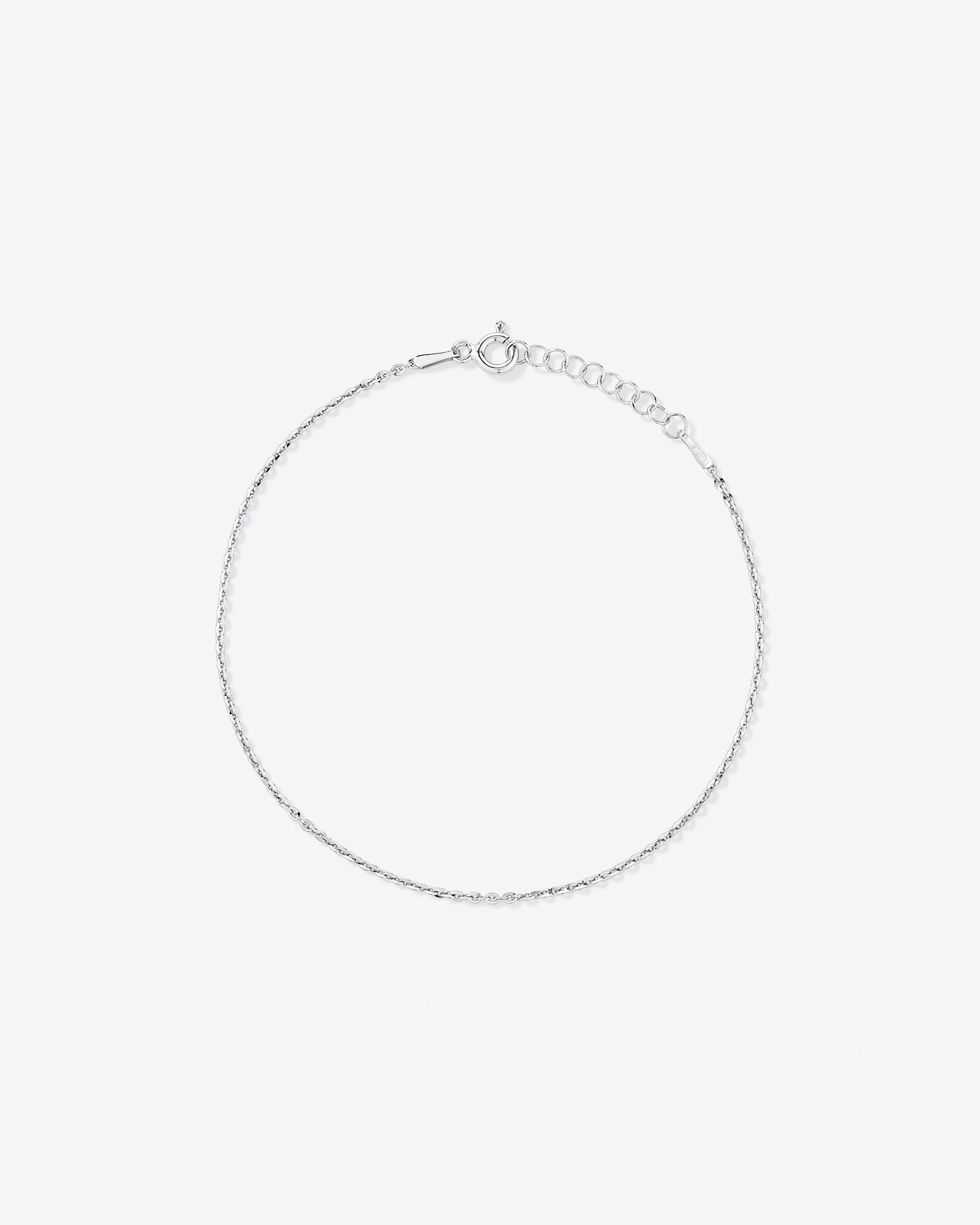 Bracelet à torsades fines taillées en diamants de 19 cm en argent sterling