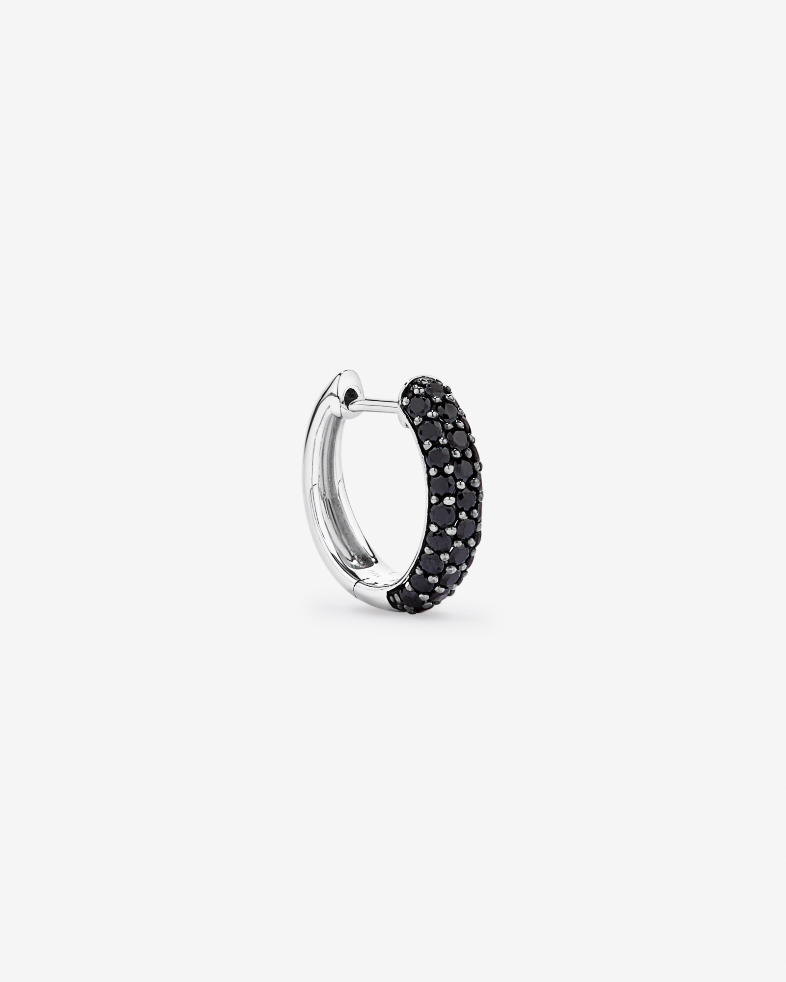 0.34 Carat TW Black Diamond Huggie Earring in Sterling Silver