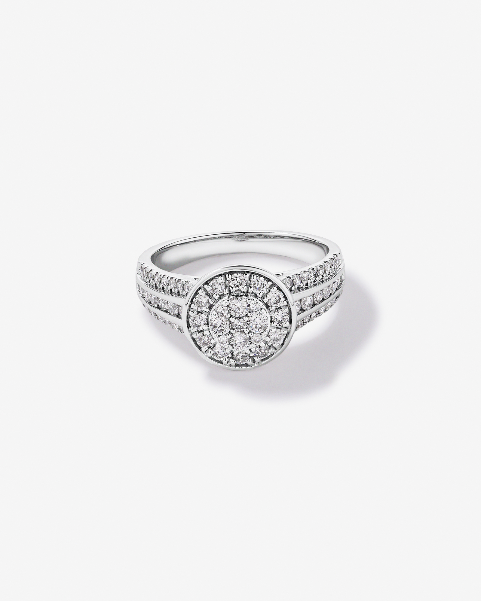 Carat TW Round Diamond Cluster Ring Sterling Silver