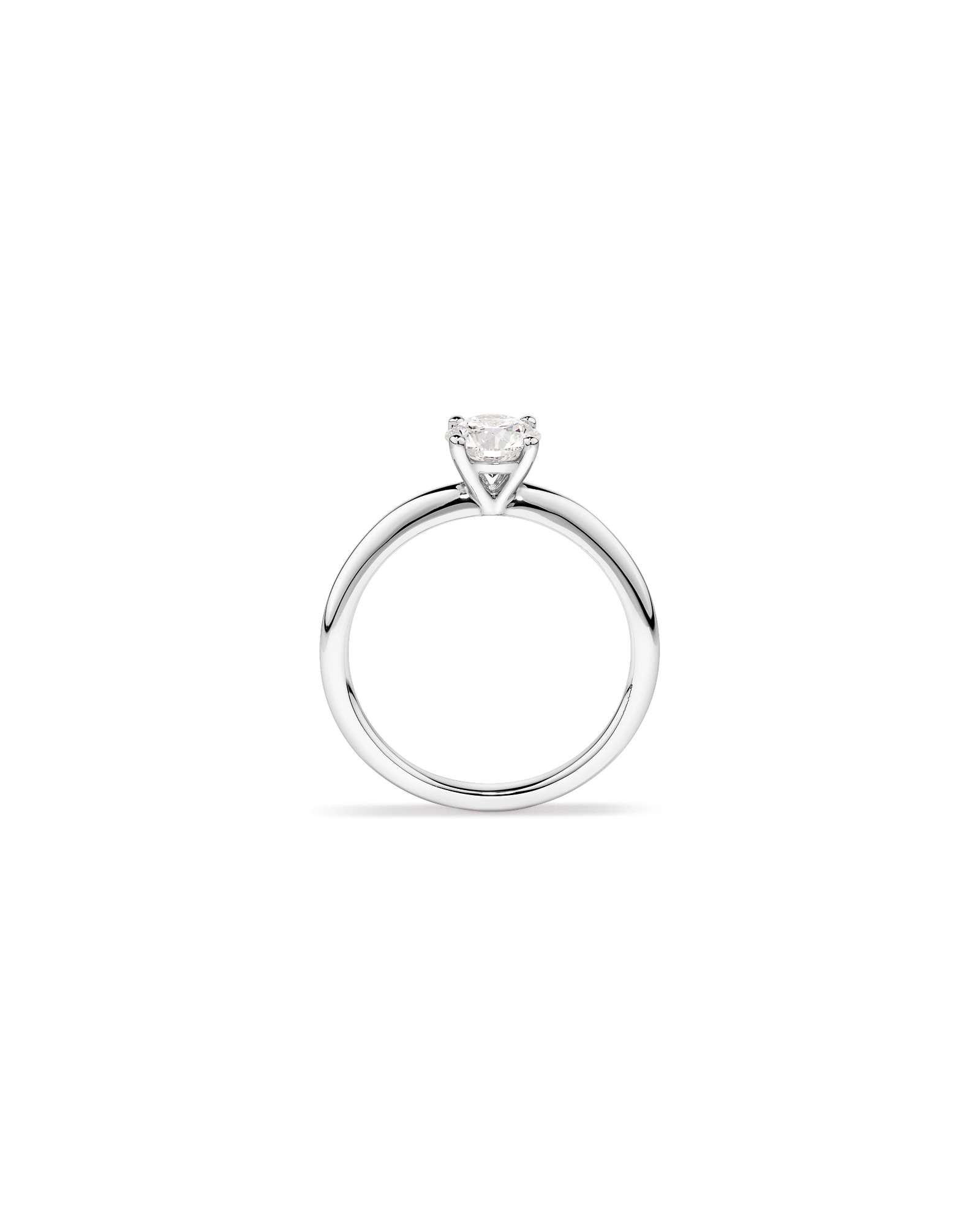 0.70 Carat TW Round Brilliant Laboratory-Grown Diamond Solitaire Engagement Ring 14kt White Gold